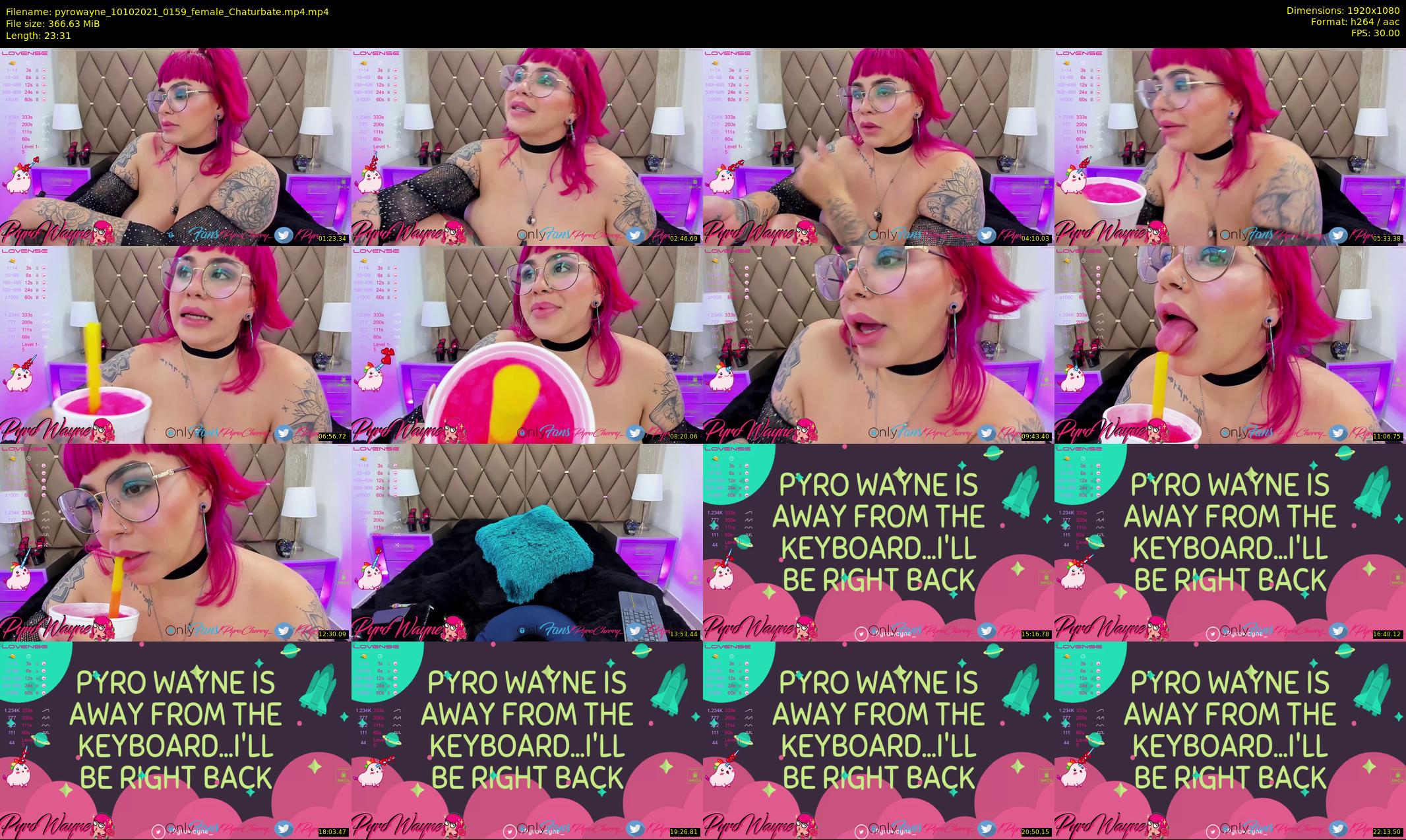 pyrowayne — 24 minute Chaturbate female cam show recording, 1080p, Oct 10, 2021