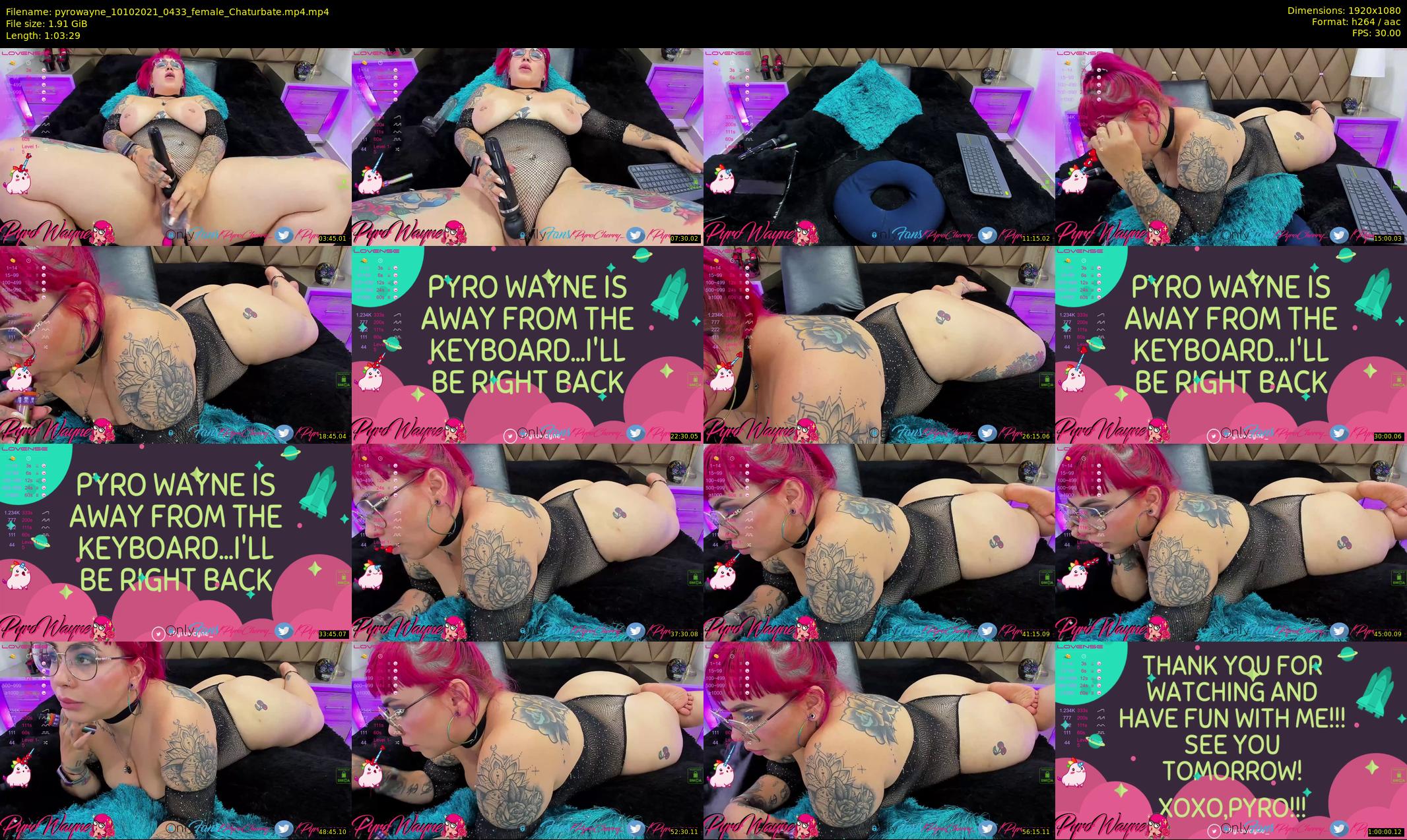 pyrowayne — 64 minute Chaturbate female cam show recording, 1080p, Oct 10, 2021