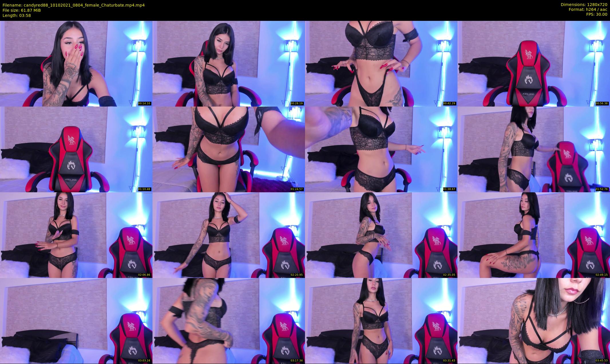 candyred88 — 4 minute Chaturbate female cam show recording, 720p, Oct 10, 2021
