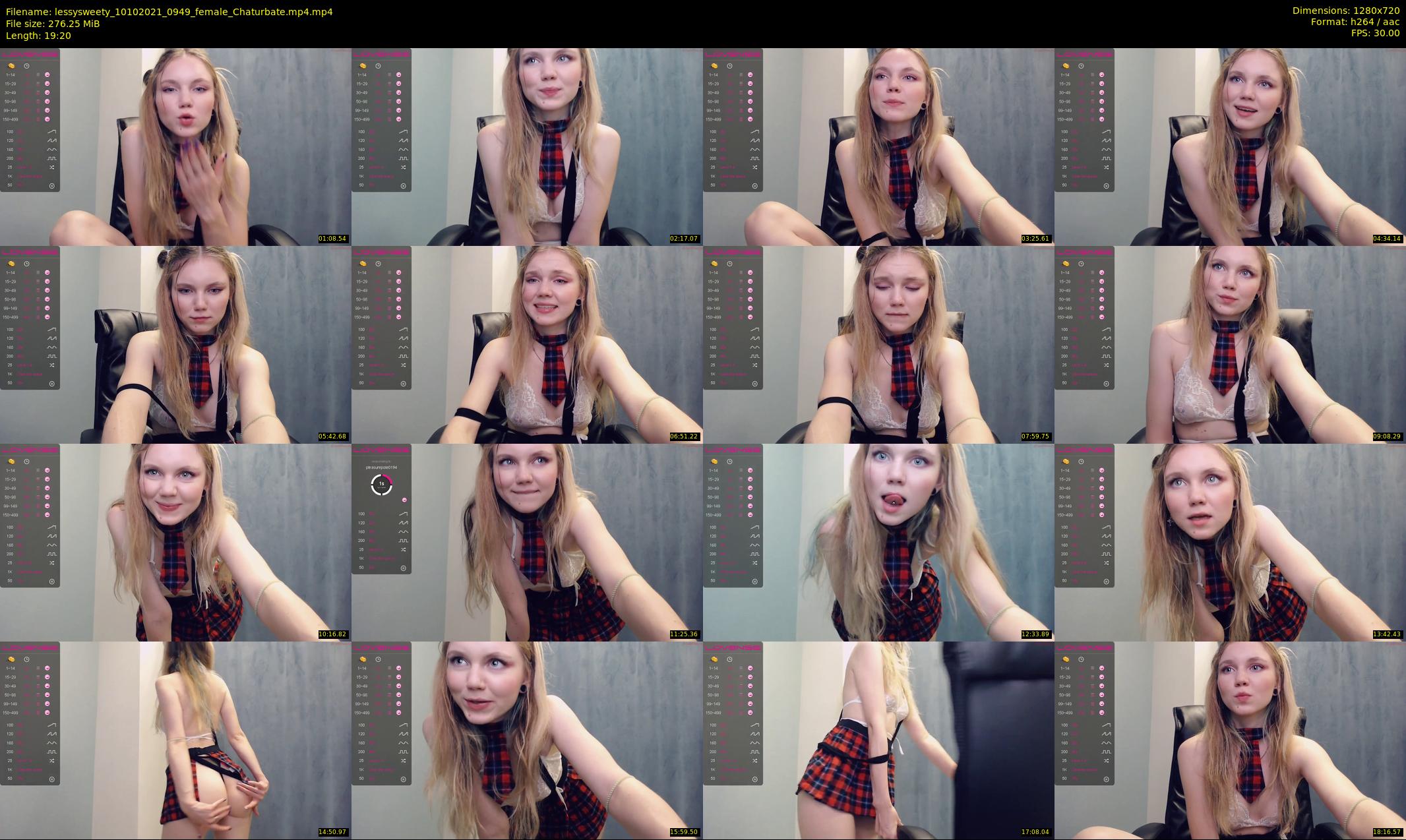 lessysweety — 20 minute Chaturbate female cam show recording, 720p, Oct 10, 2021