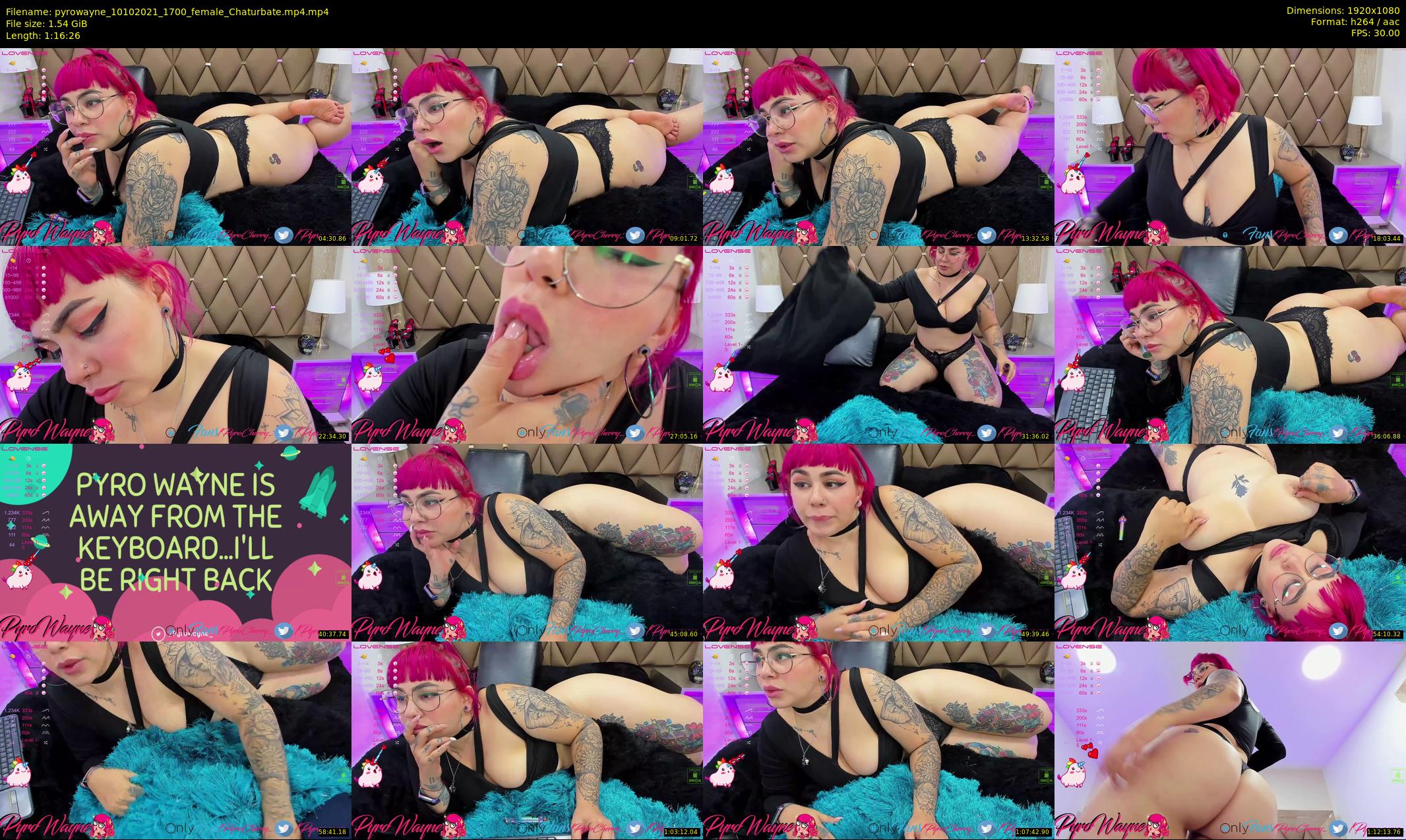 pyrowayne — 77 minute Chaturbate female cam show recording, 1080p, Oct 10, 2021