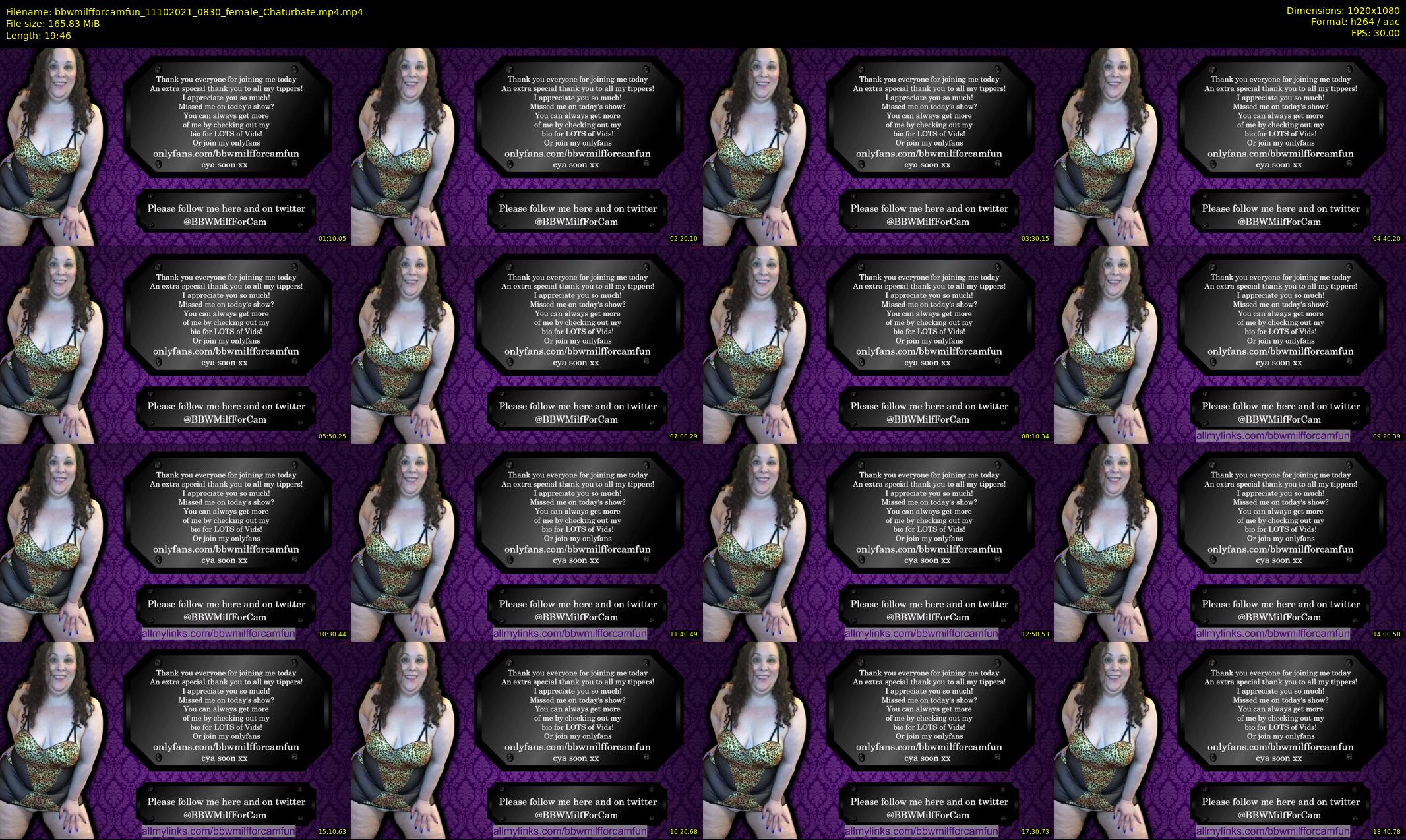 bbwmilfforcamfun — 20 minute Chaturbate female cam show recording, 1080p, Oct 11, 2021