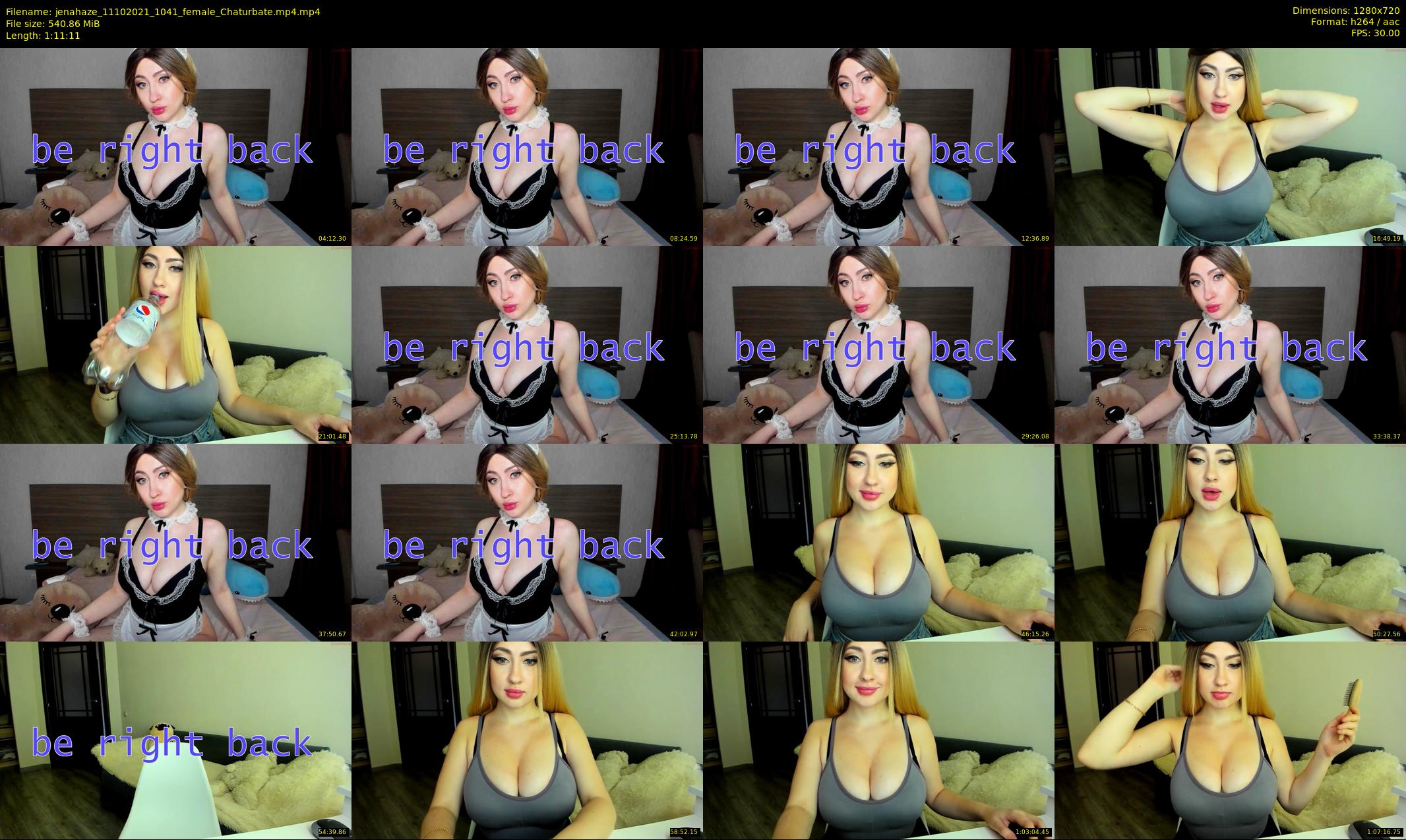 jenahaze — 72 minute Chaturbate female cam show recording, 720p, Oct 11, 2021