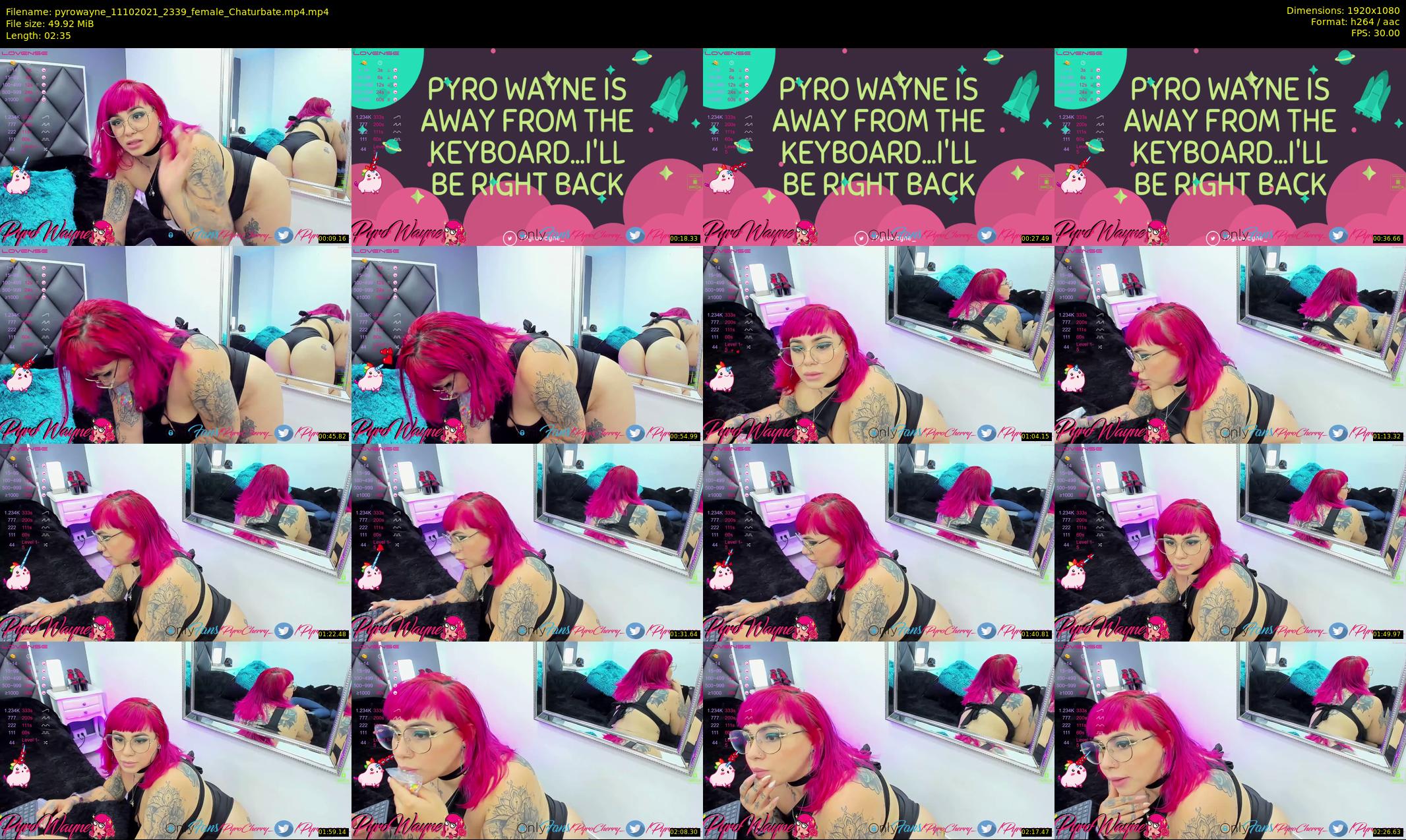 pyrowayne — 3 minute Chaturbate female cam show recording, 1080p, Oct 11, 2021