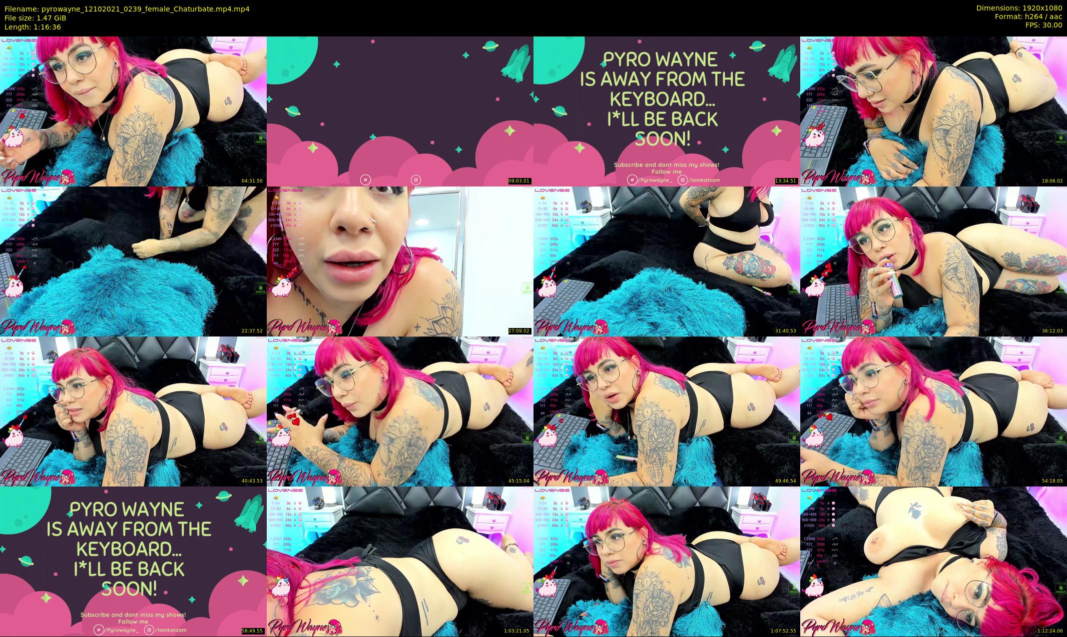 pyrowayne — 77 minute Chaturbate female cam show recording, 1080p, Oct 12, 2021