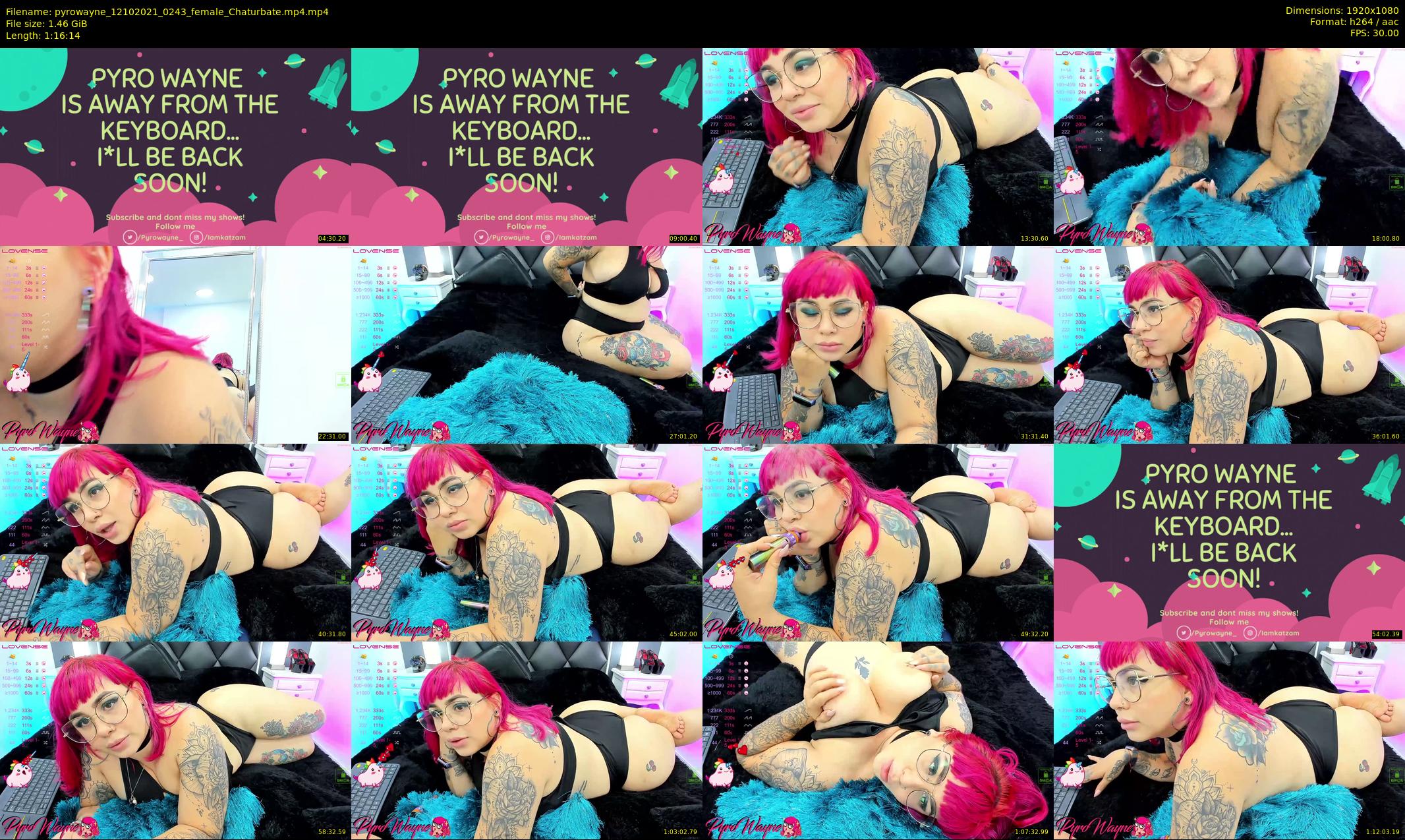 pyrowayne — 77 minute Chaturbate female cam show recording, 1080p, Oct 12, 2021