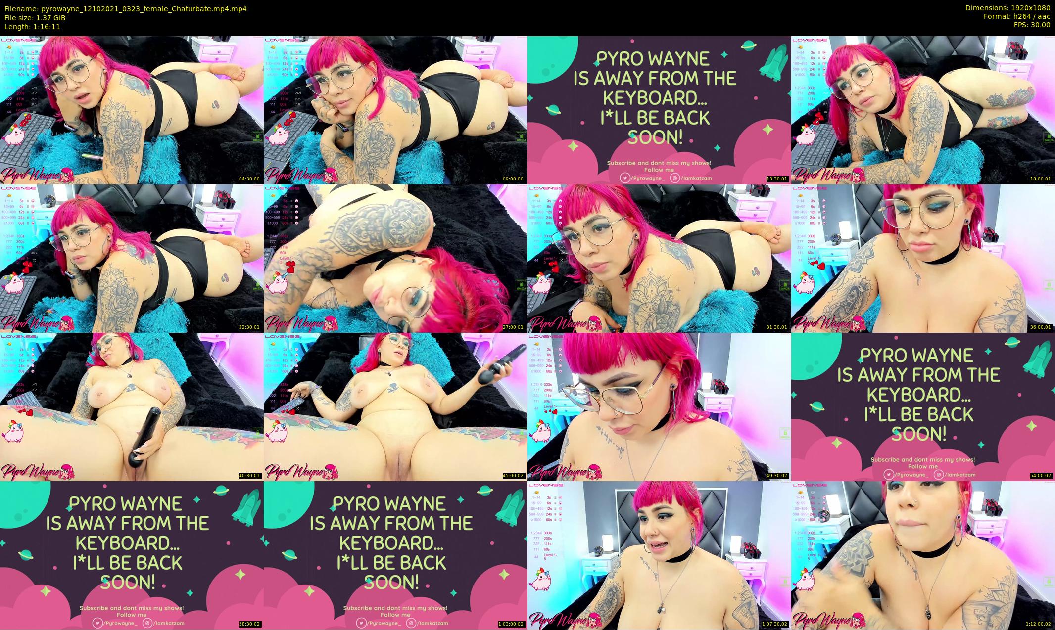 pyrowayne — 77 minute Chaturbate female cam show recording, 1080p, Oct 12, 2021