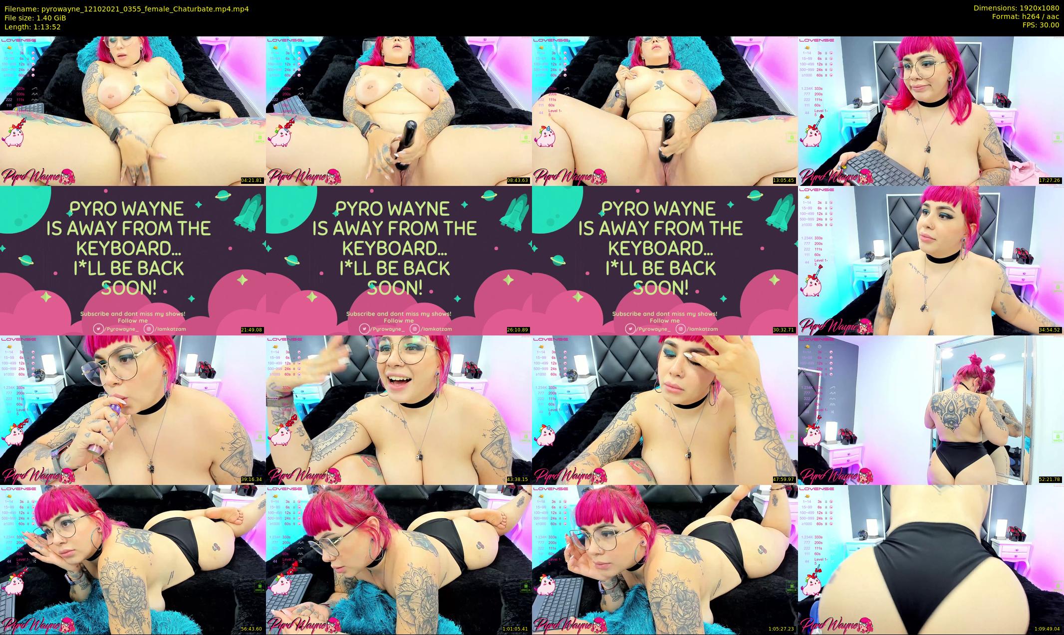 pyrowayne — 74 minute Chaturbate female cam show recording, 1080p, Oct 12, 2021