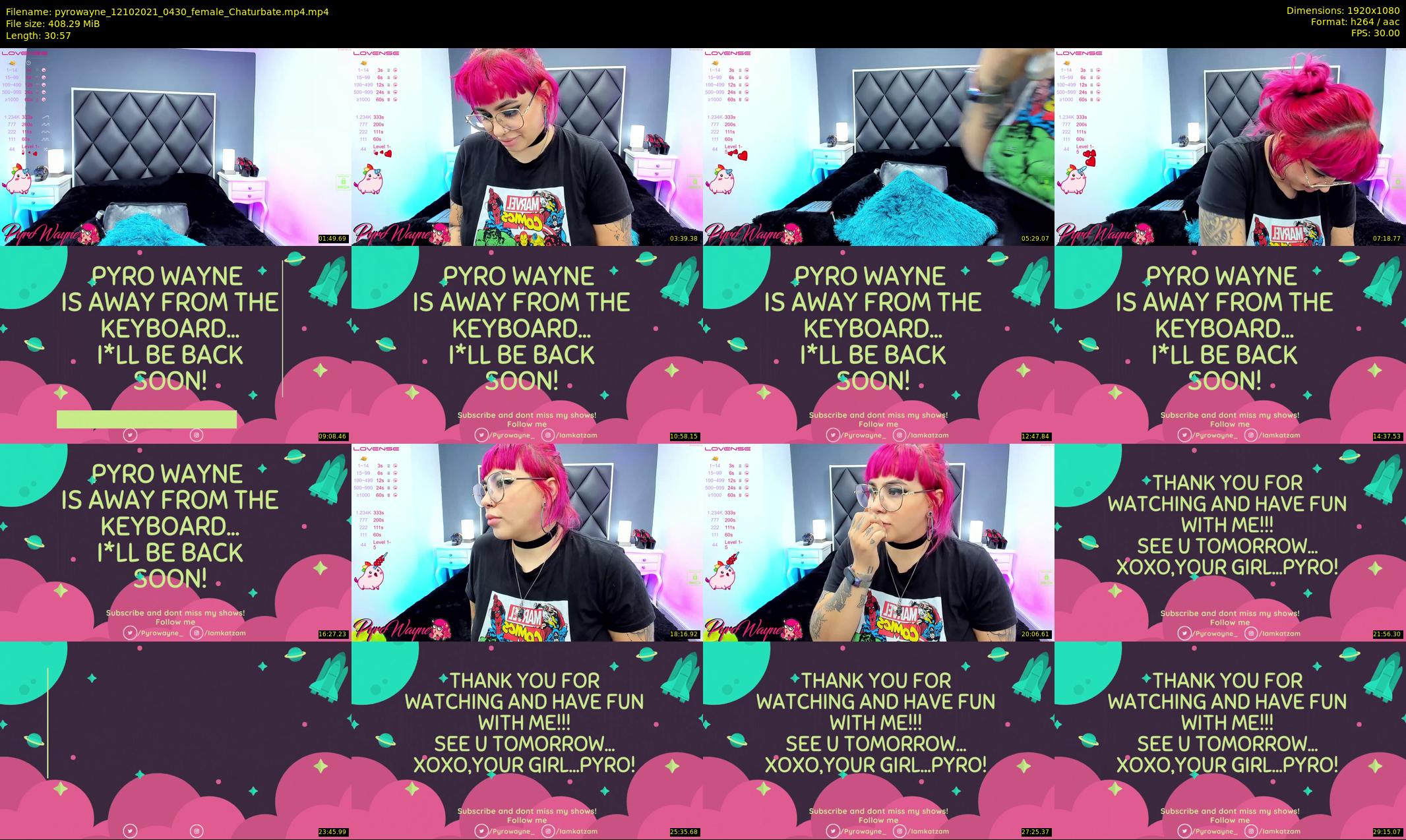 pyrowayne — 31 minute Chaturbate female cam show recording, 1080p, Oct 12, 2021