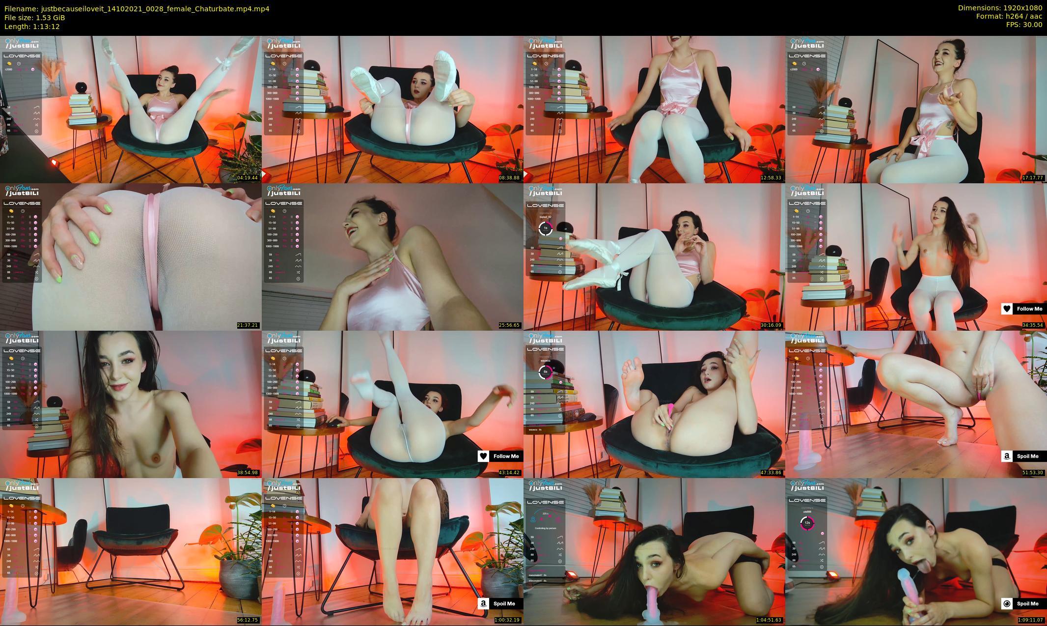 justbecauseiloveit — 74 minute Chaturbate female cam show recording, 1080p, Oct 14, 2021