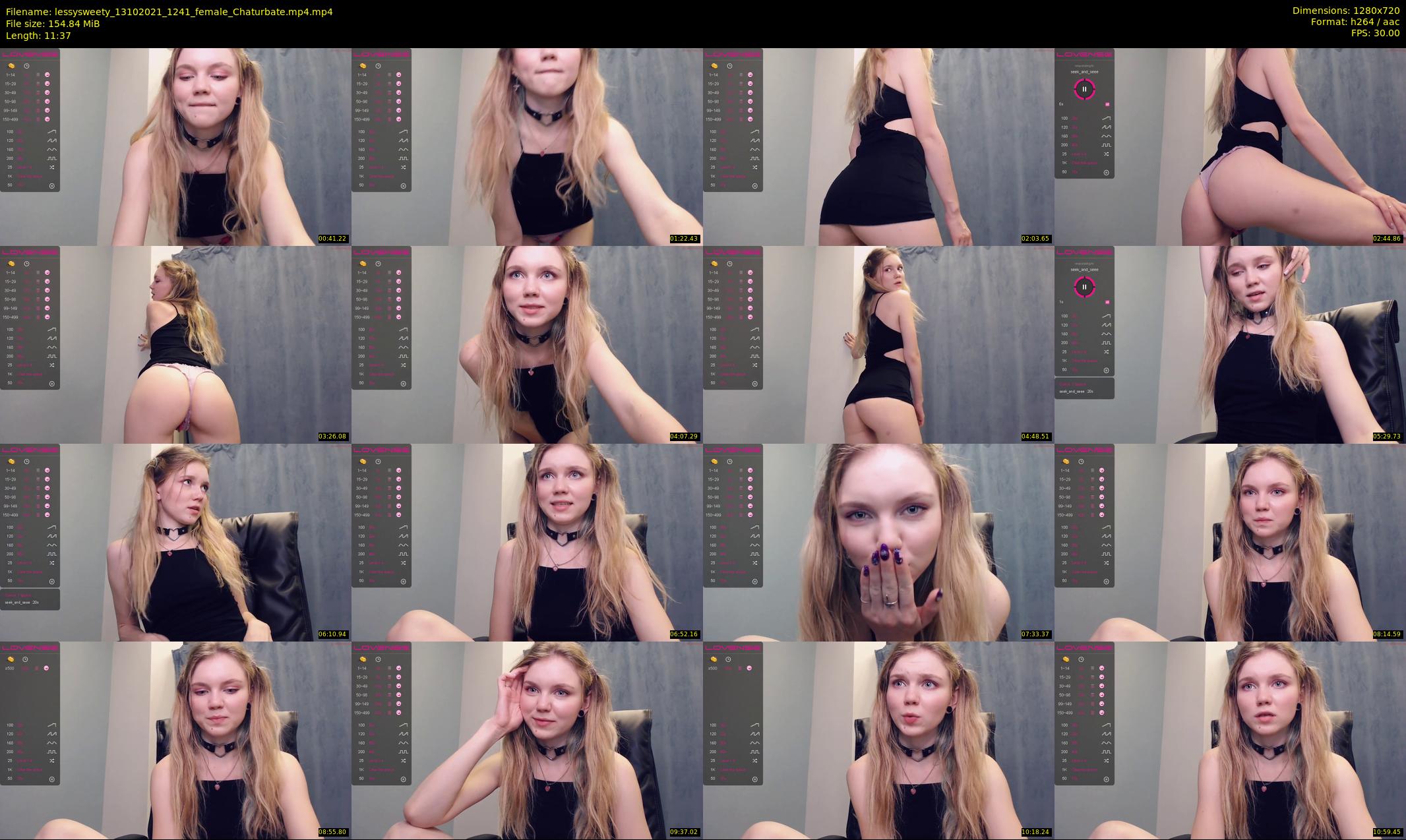 lessysweety — 12 minute Chaturbate female cam show recording, 720p, Oct 13, 2021