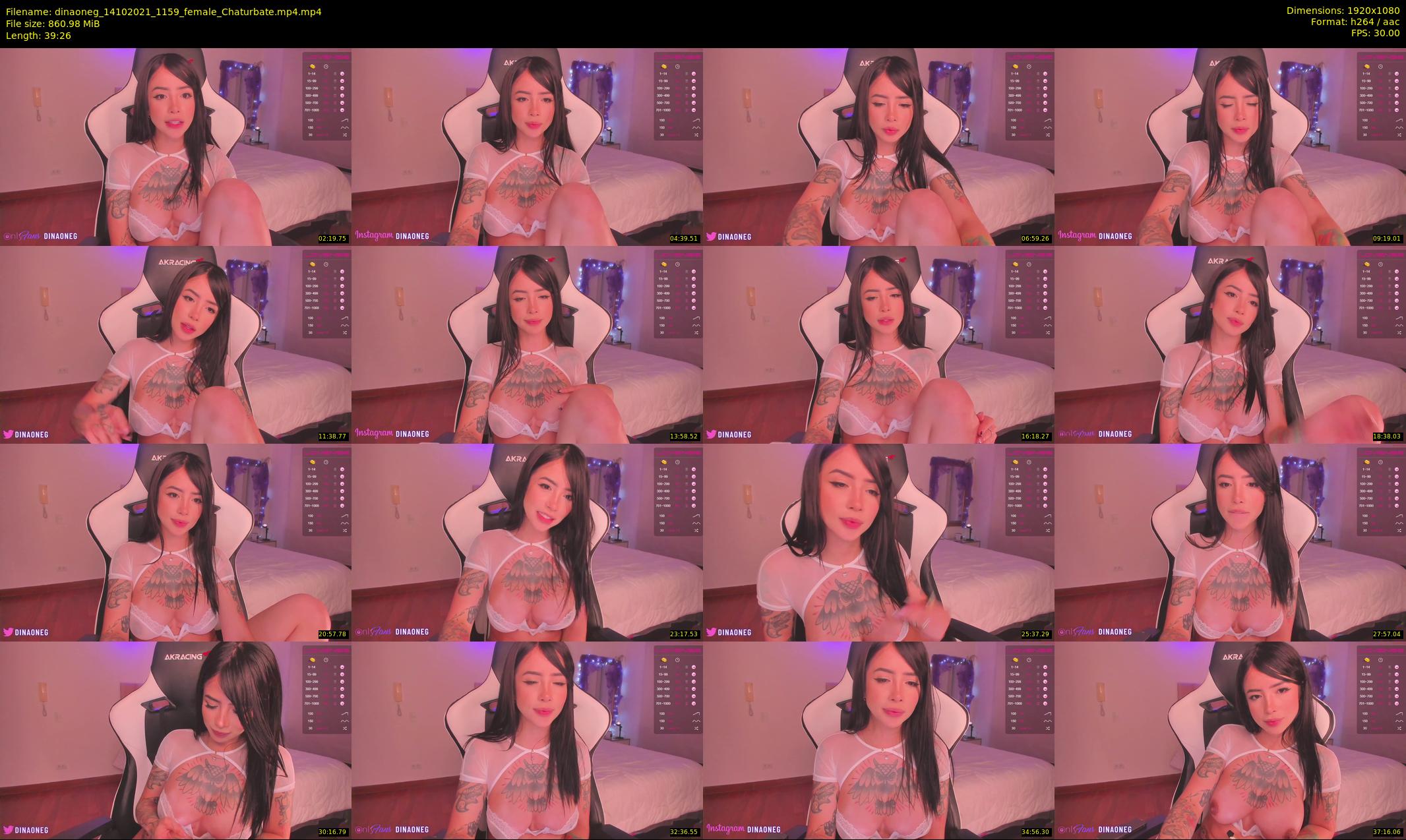 dinaoneg — 40 minute Chaturbate female cam show recording, 1080p, Oct 14, 2021
