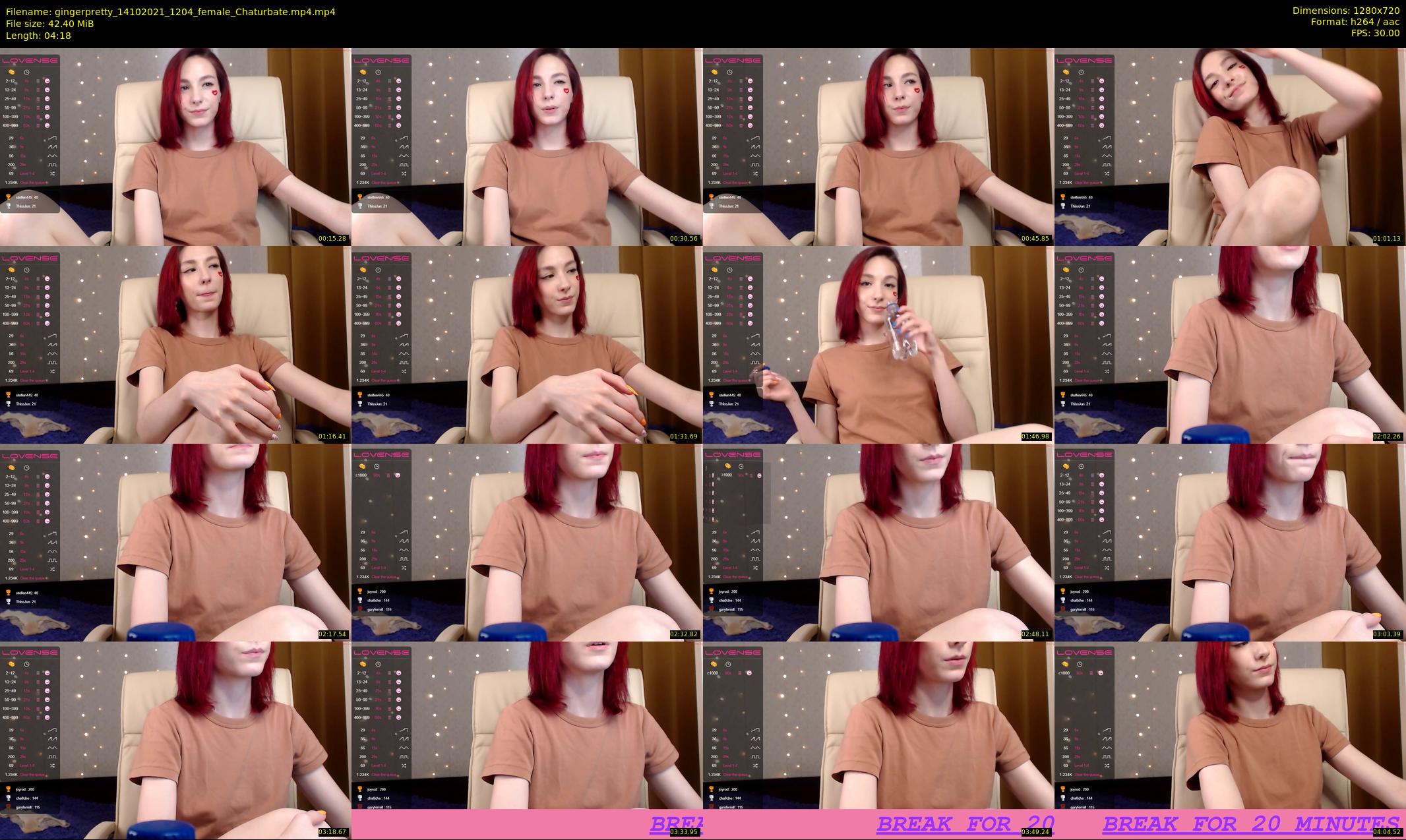gingerpretty — 5 minute Chaturbate female cam show recording, 720p, Oct 14, 2021