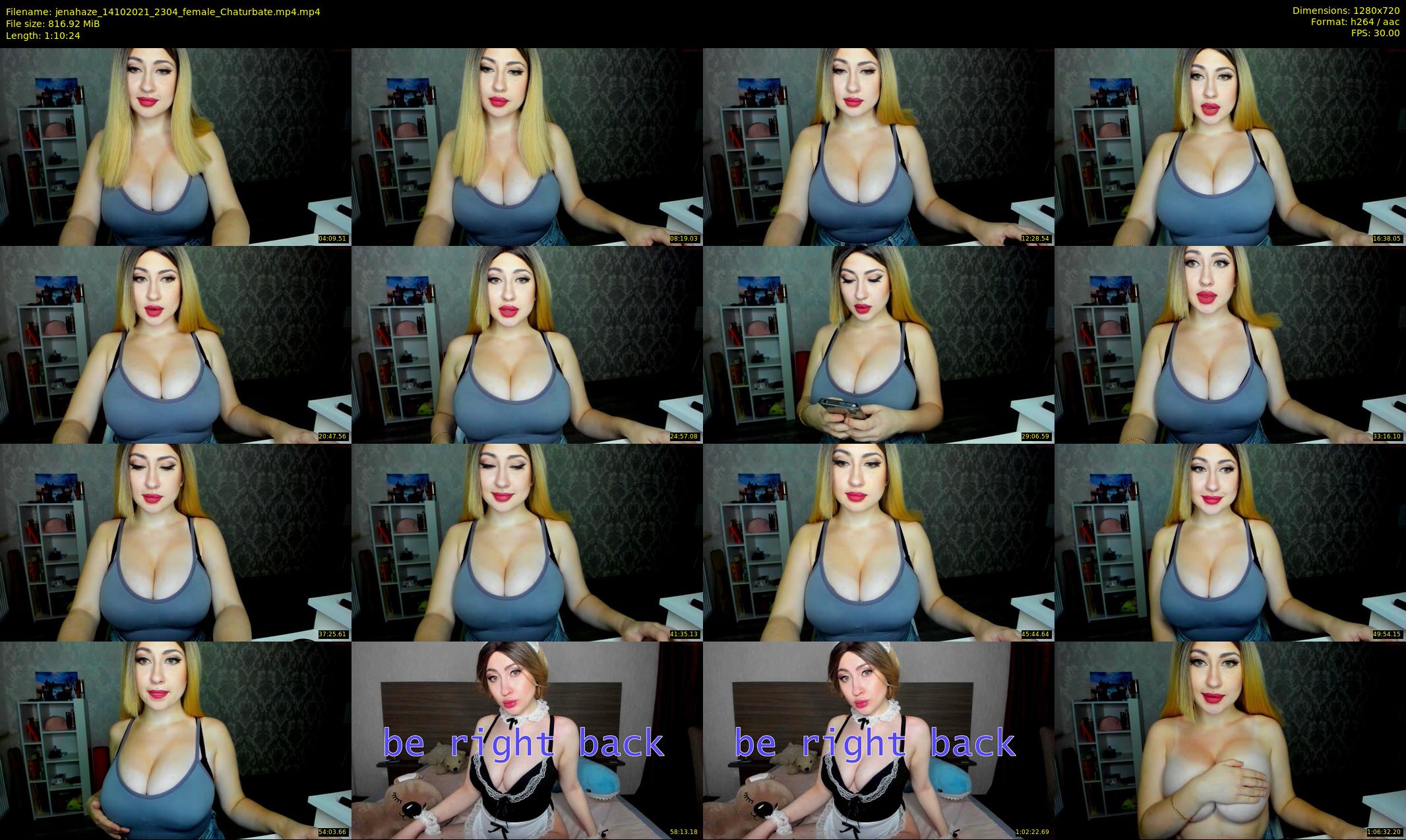 jenahaze — 71 minute Chaturbate female cam show recording, 720p, Oct 14, 2021