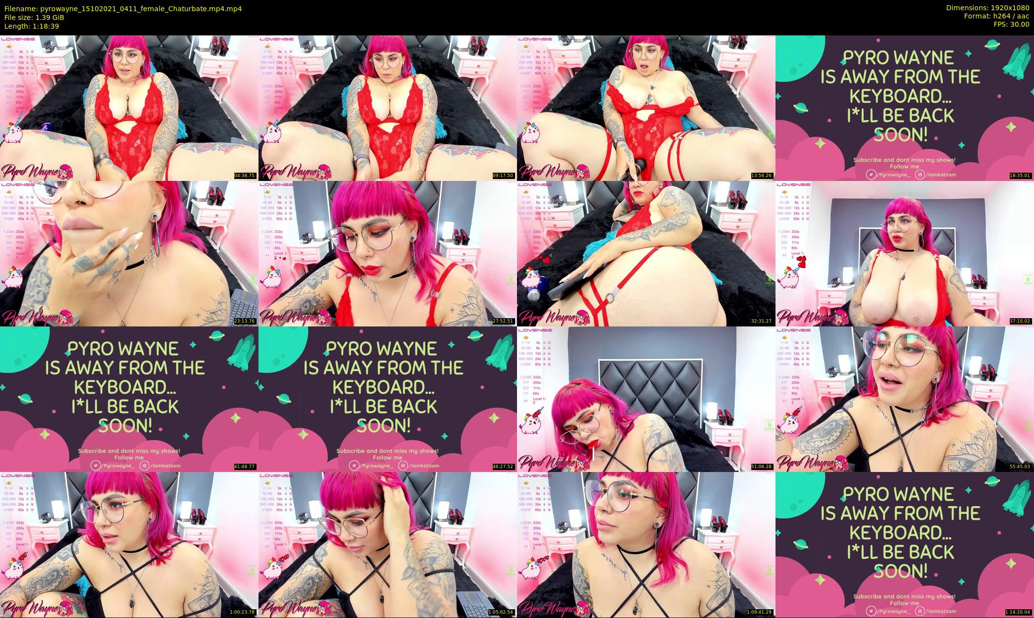 pyrowayne — 79 minute Chaturbate female cam show recording, 1080p, Oct 15, 2021