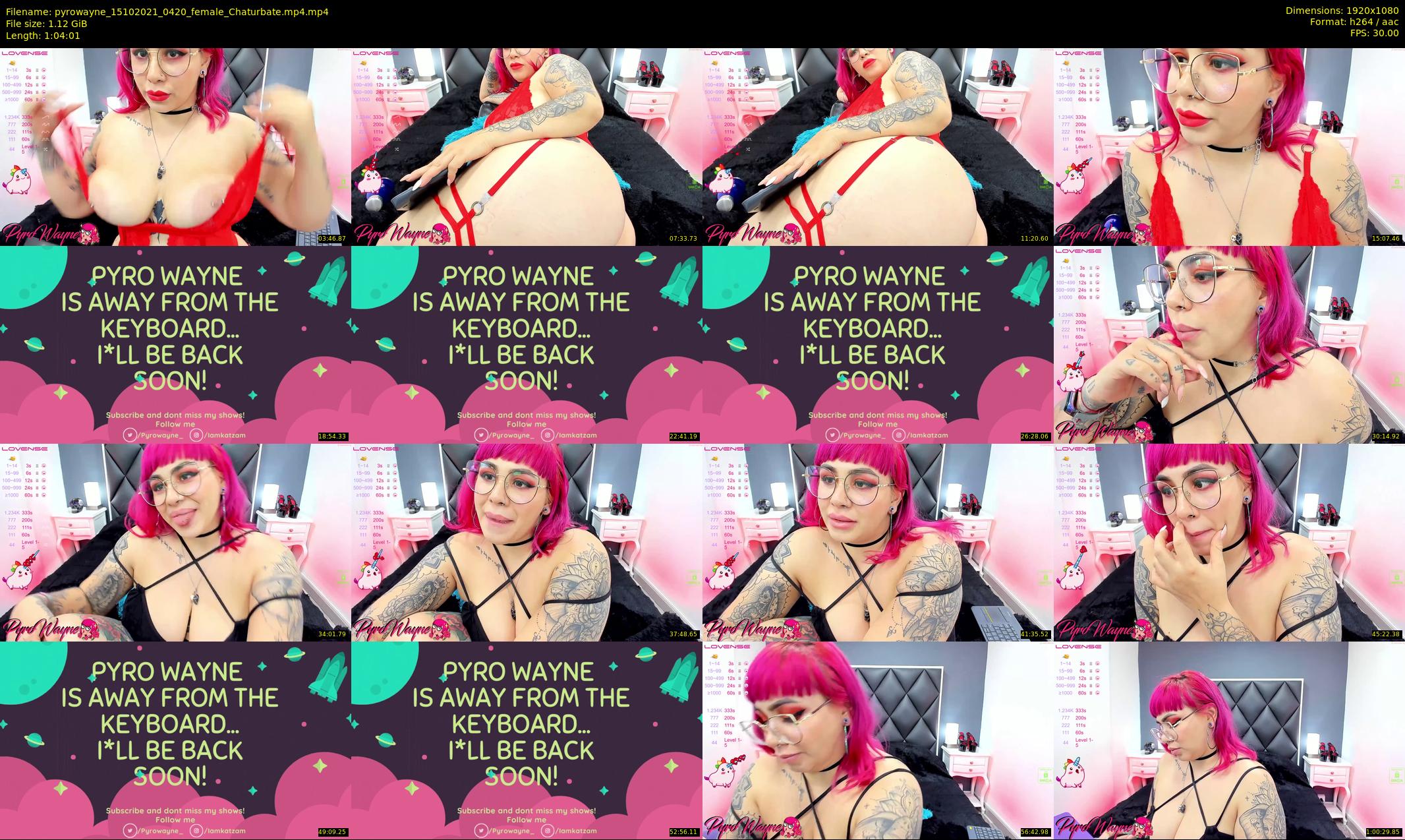 pyrowayne — 65 minute Chaturbate female cam show recording, 1080p, Oct 15, 2021