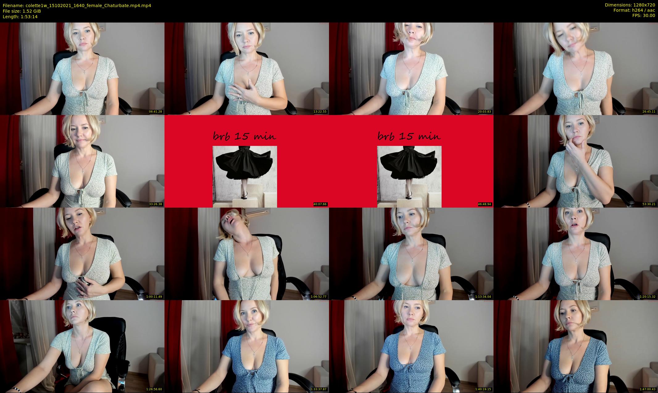 colette1w — 114 minute Chaturbate female cam show recording, 720p, Oct 15, 2021