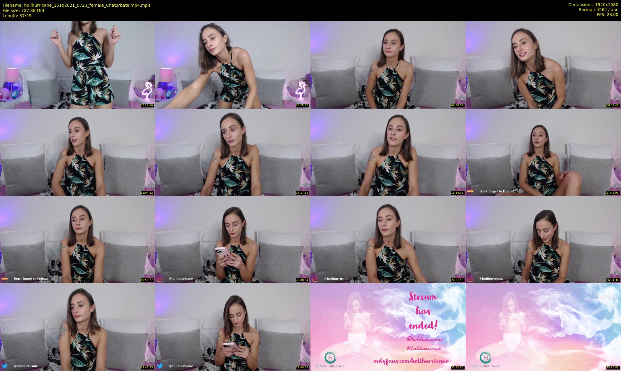 holihurricane — 38 minute Chaturbate female cam show recording, 1080p, Oct 15, 2021