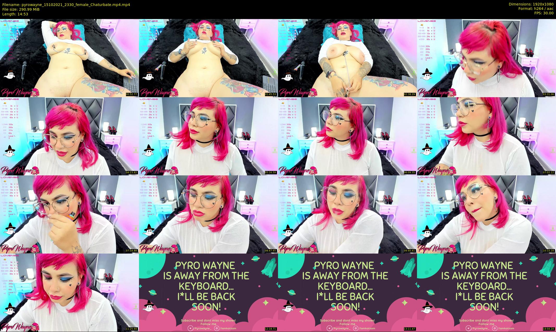 pyrowayne — 15 minute Chaturbate female cam show recording, 1080p, Oct 15, 2021