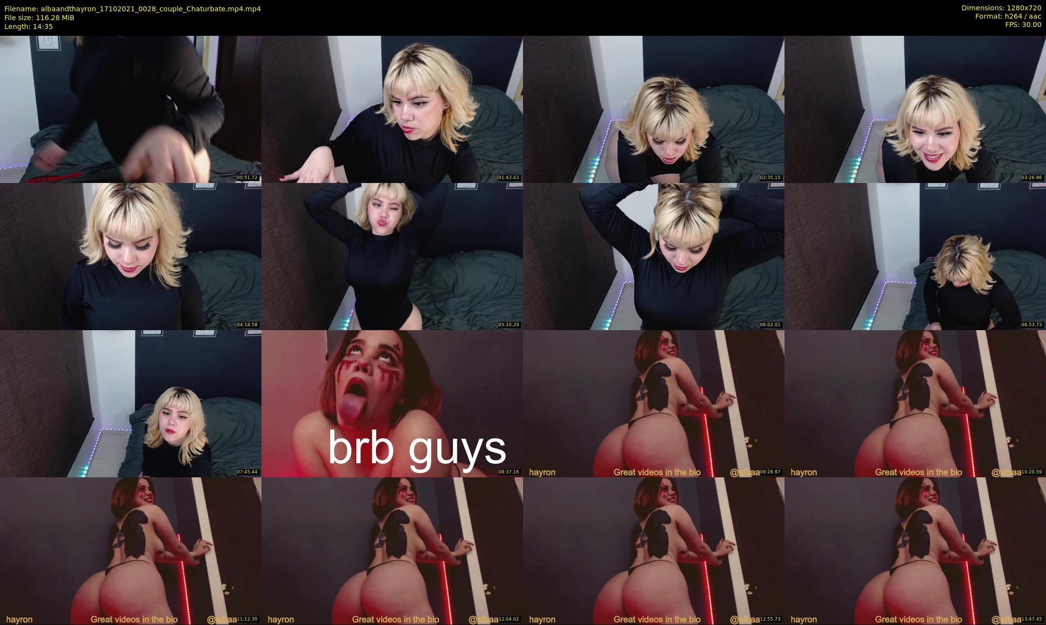albaandthayron — 15 minute Chaturbate couple cam show recording, 720p, Oct 17, 2021
