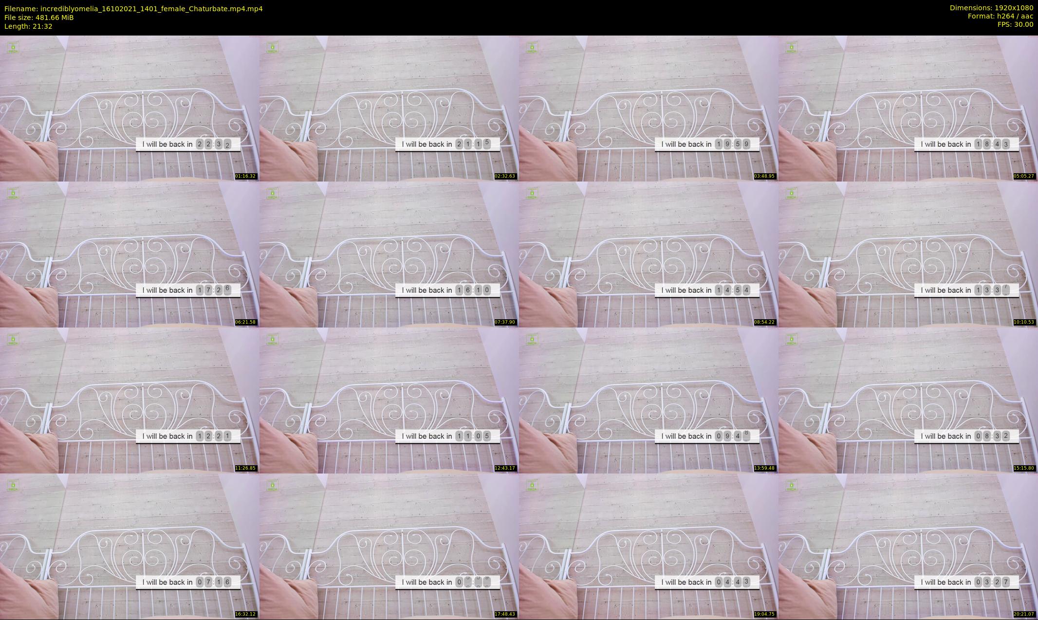 incrediblyomelia — 22 minute Chaturbate female cam show recording, 1080p, Oct 16, 2021