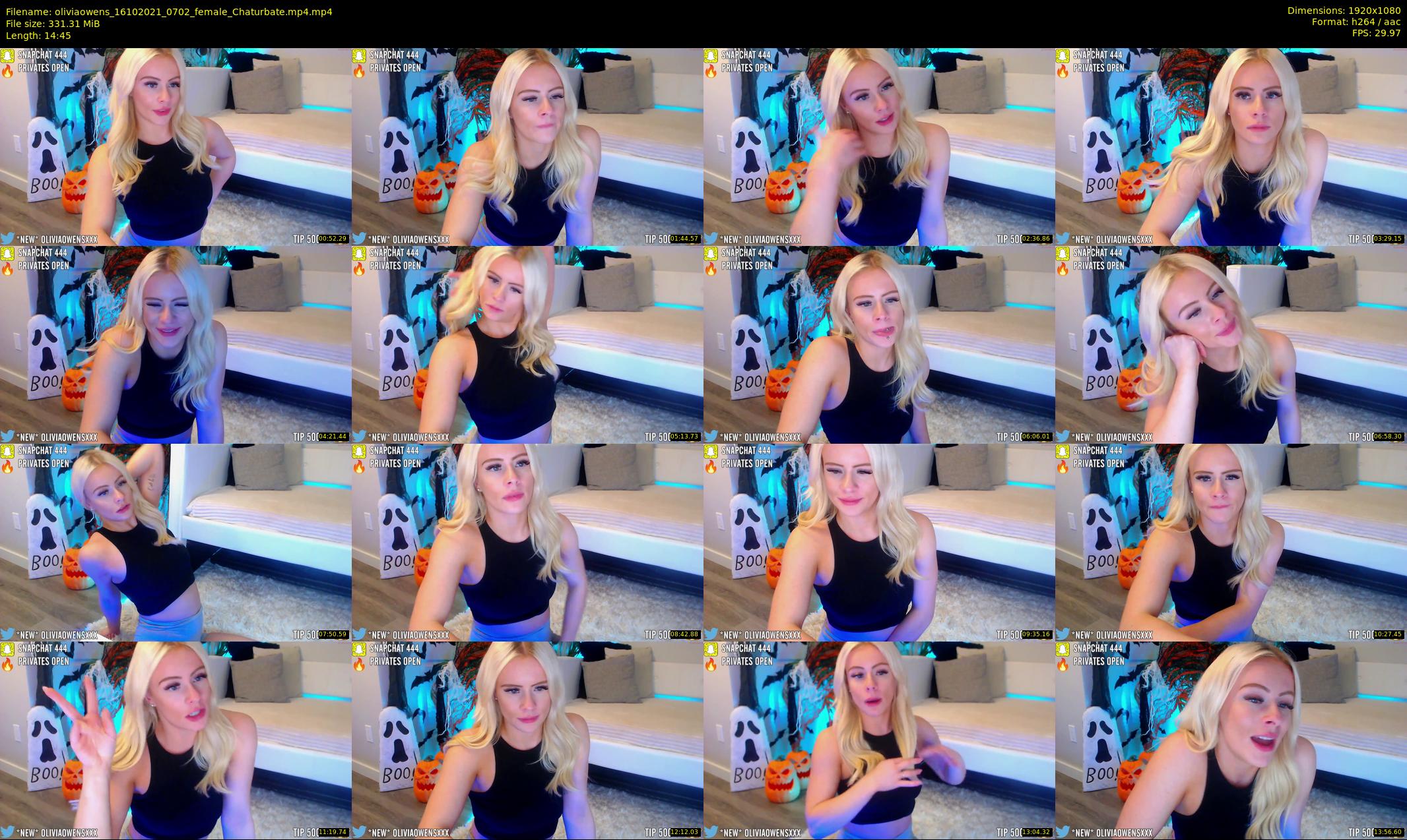 oliviaowens — 15 minute Chaturbate female cam show recording, 1080p, Oct 16, 2021