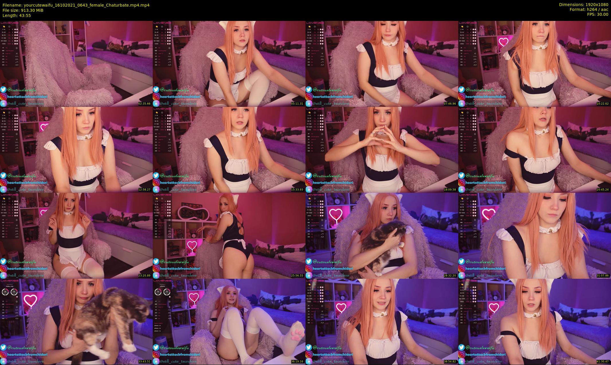 yourcutewaifu — 44 minute Chaturbate female cam show recording, 1080p, Oct 16, 2021