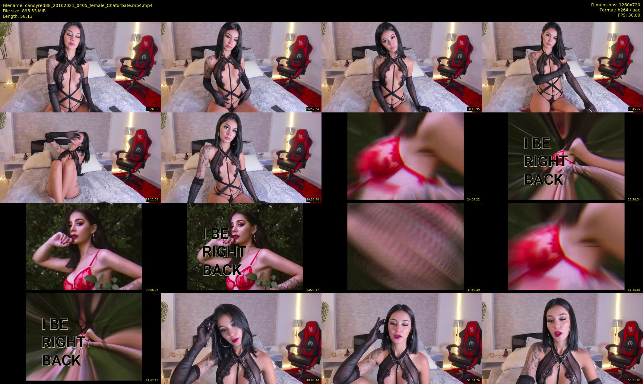 candyred88 — 59 minute Chaturbate female cam show recording, 720p, Oct 20, 2021