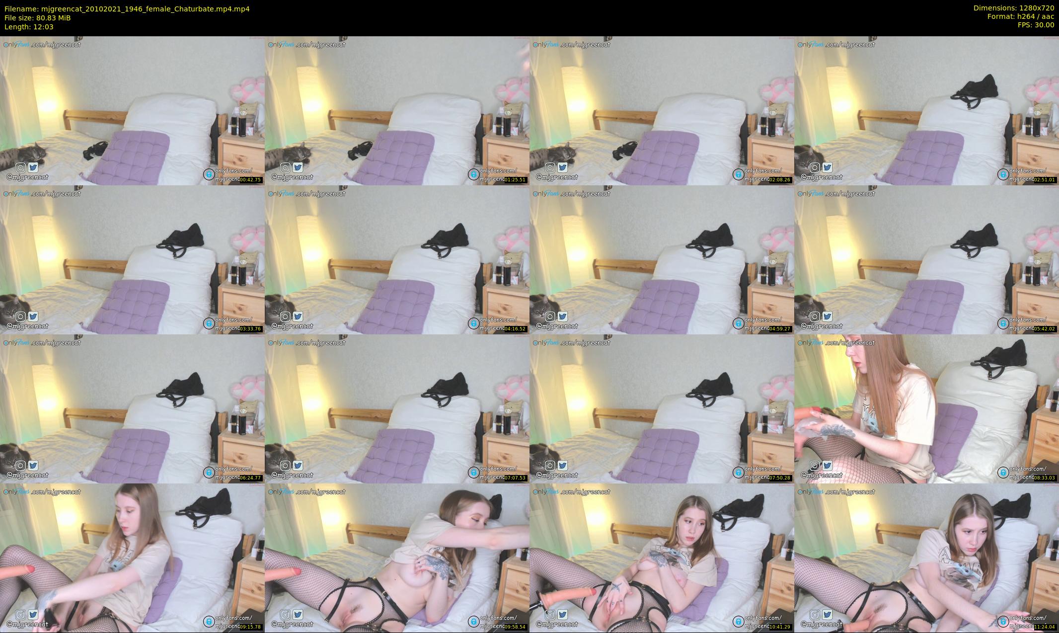 mjgreencat — 13 minute Chaturbate female cam show recording, 720p, Oct 20, 2021
