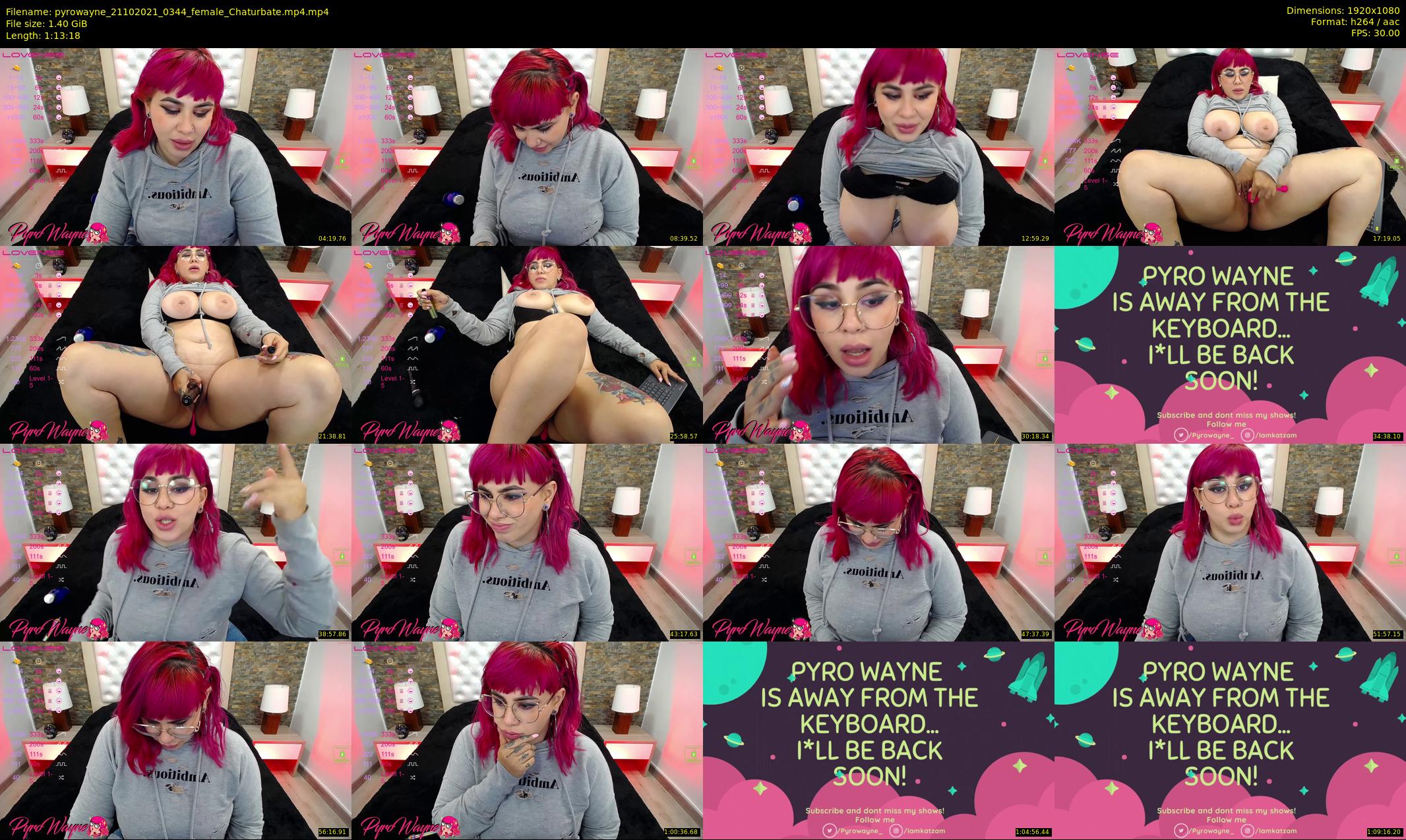 pyrowayne — 74 minute Chaturbate female cam show recording, 1080p, Oct 21, 2021