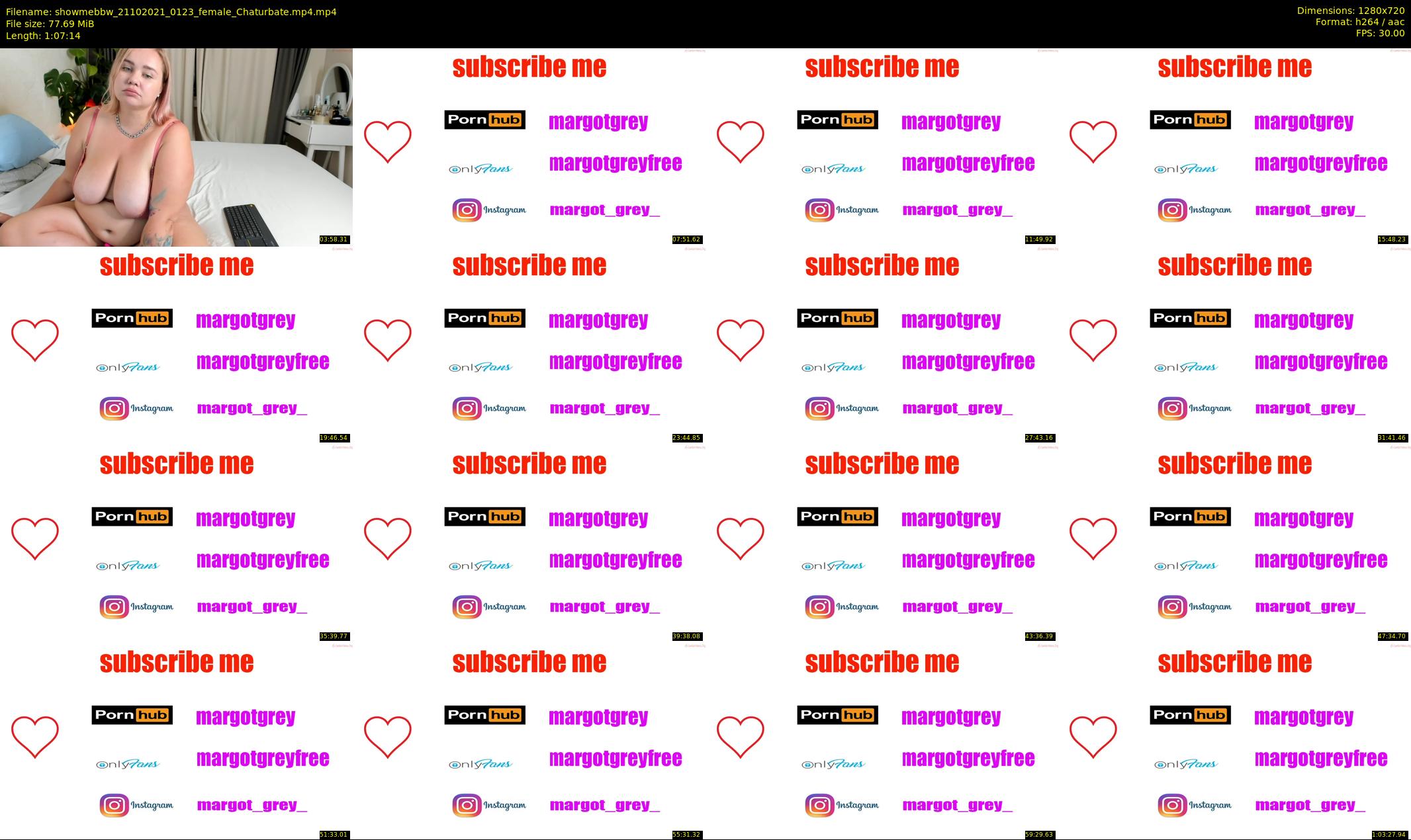 showmebbw — 68 minute Chaturbate female cam show recording, 720p, Oct 21, 2021