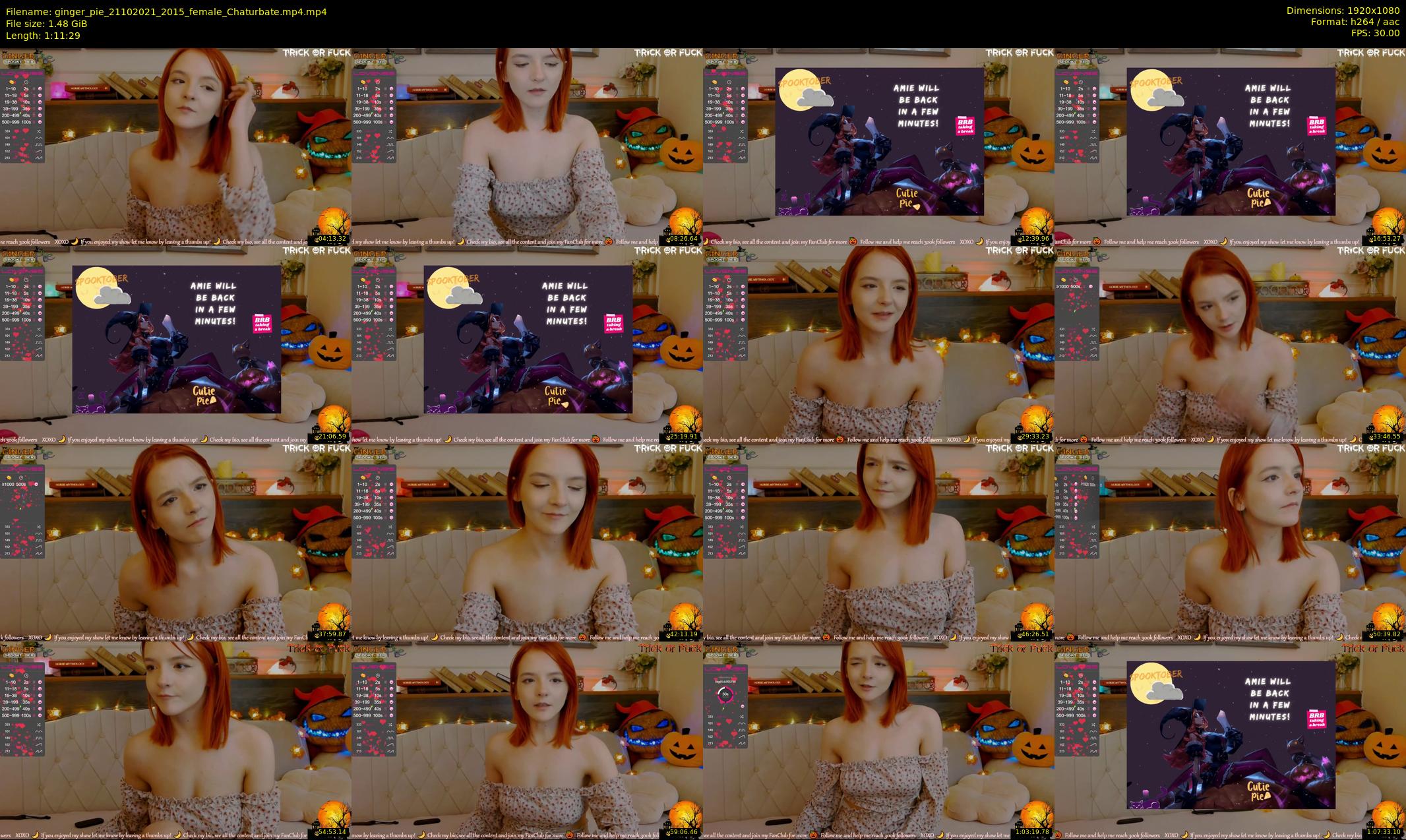 ginger_pie — 72 minute Chaturbate female cam show recording, 1080p, Oct 21, 2021