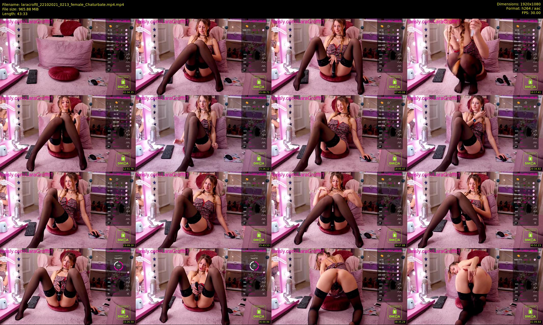 laracroftt — 44 minute Chaturbate female cam show recording, 1080p, Oct 22, 2021