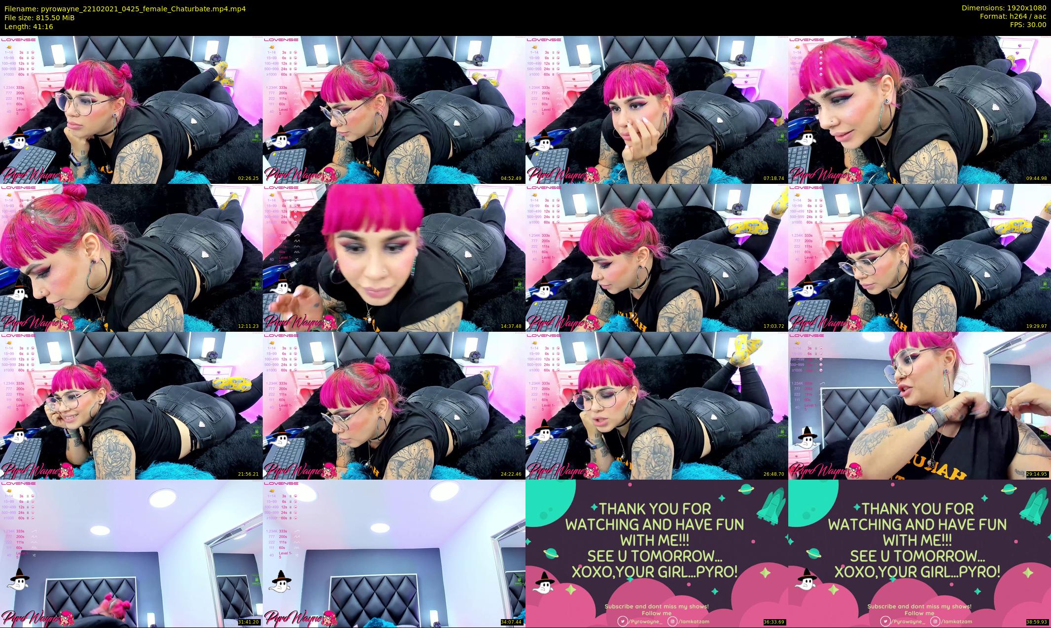 pyrowayne — 42 minute Chaturbate female cam show recording, 1080p, Oct 22, 2021