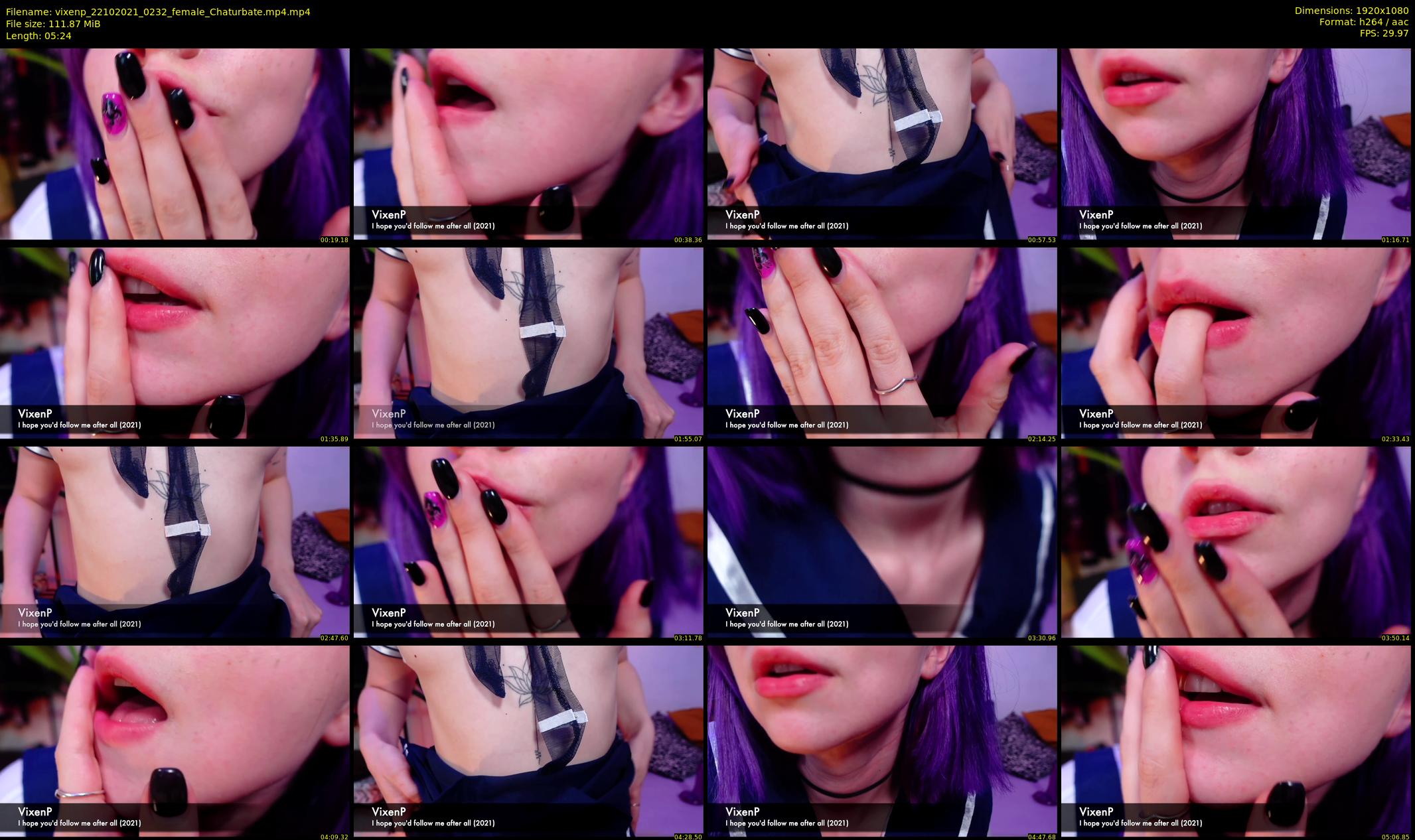vixenp — 6 minute Chaturbate female cam show recording, 1080p, Oct 22, 2021