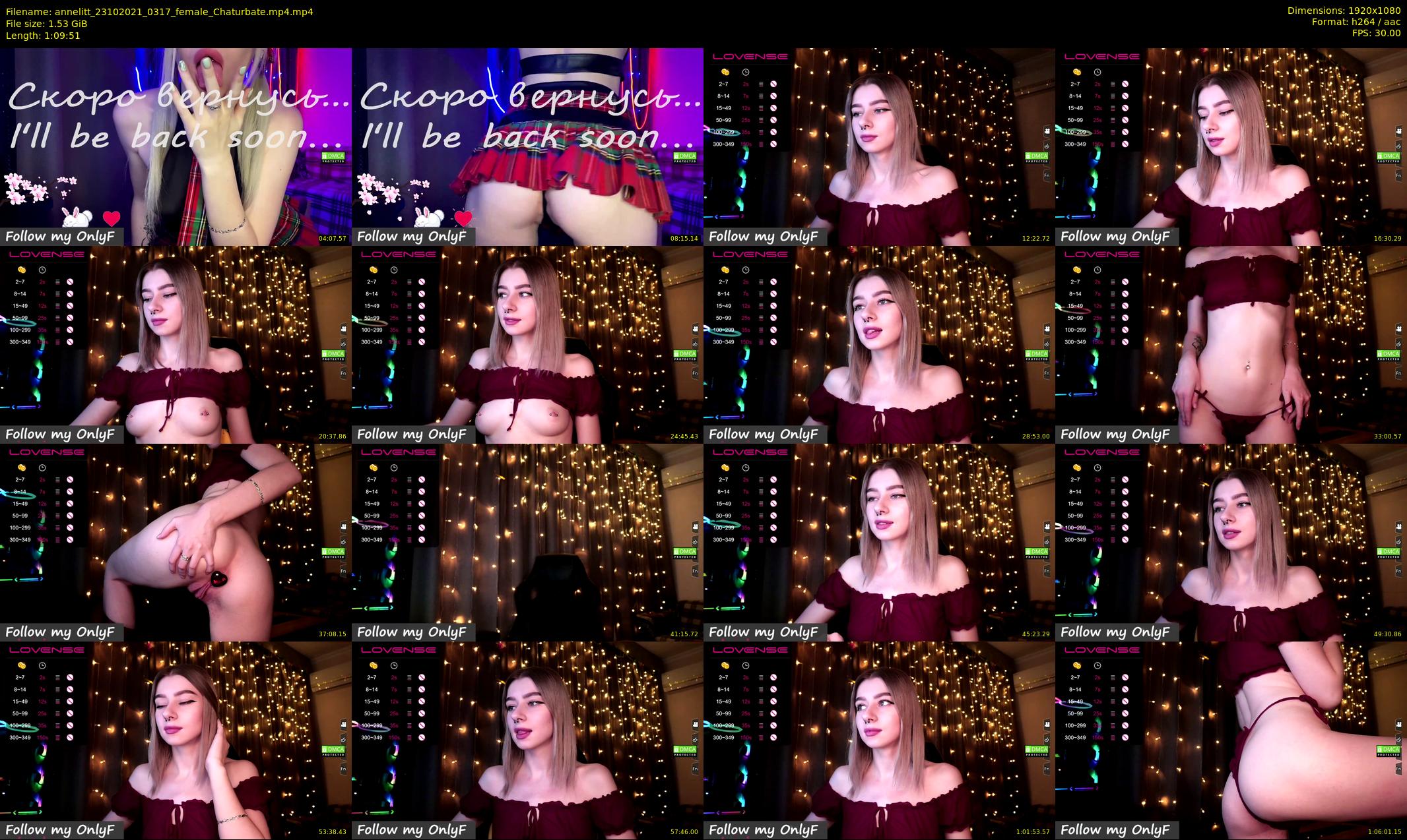 annelitt — 70 minute Chaturbate female cam show recording, 1080p, Oct 23, 2021