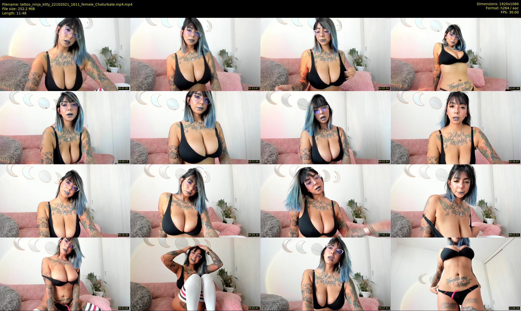 tattoo_ninja_kitty — 12 minute Chaturbate female cam show recording, 1080p, Oct 22, 2021