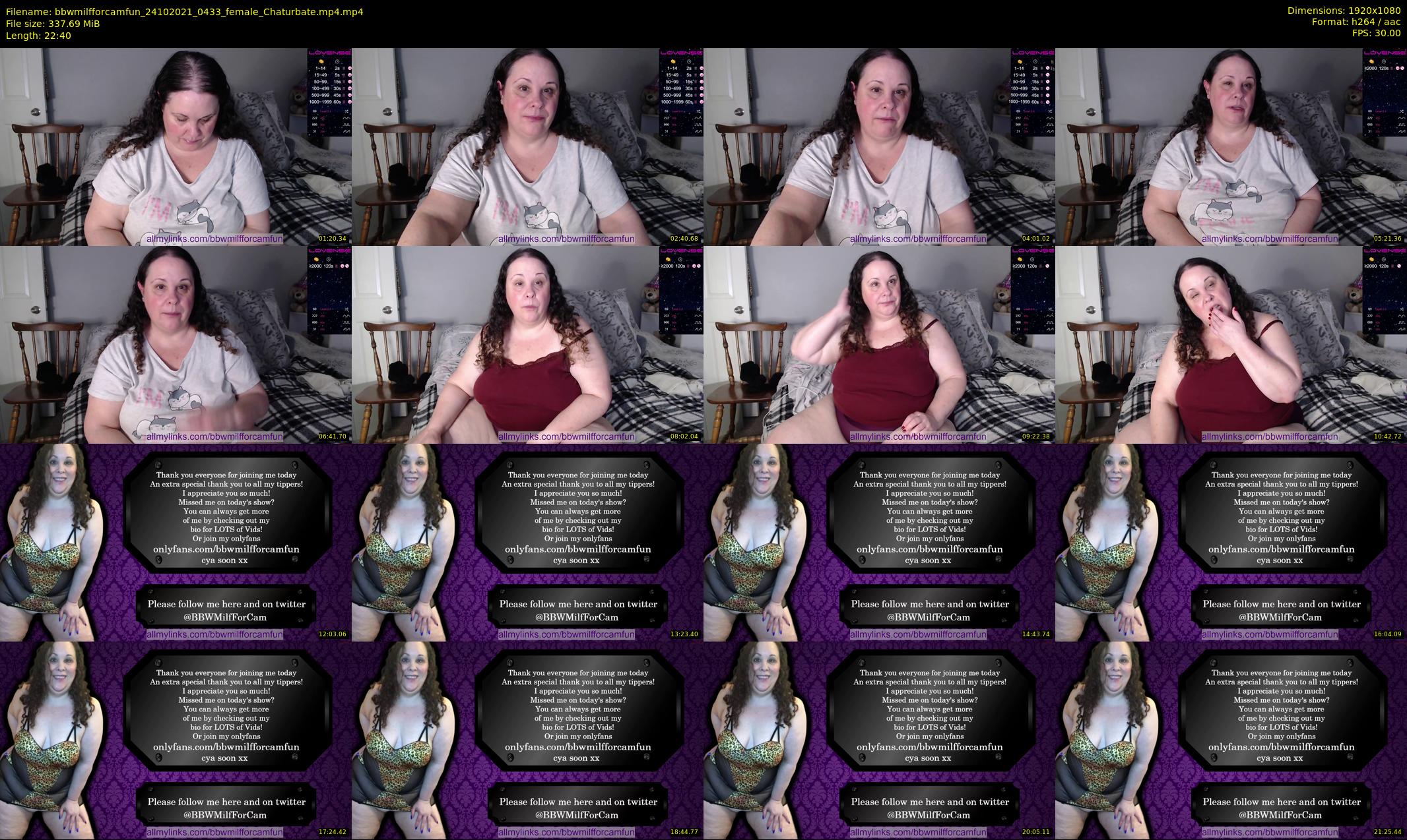 bbwmilfforcamfun — 23 minute Chaturbate female cam show recording, 1080p, Oct 24, 2021
