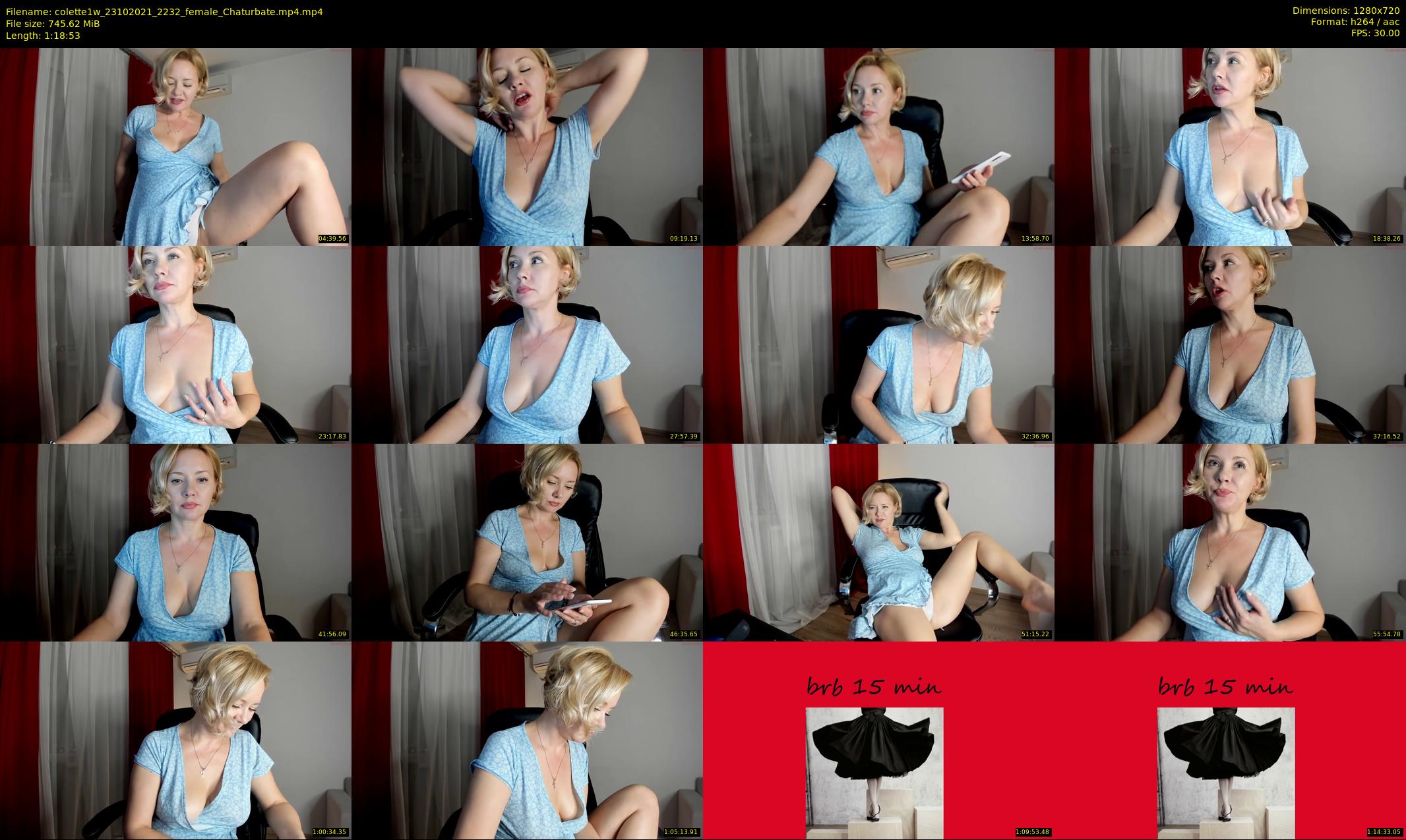 colette1w — 79 minute Chaturbate female cam show recording, 720p, Oct 23, 2021