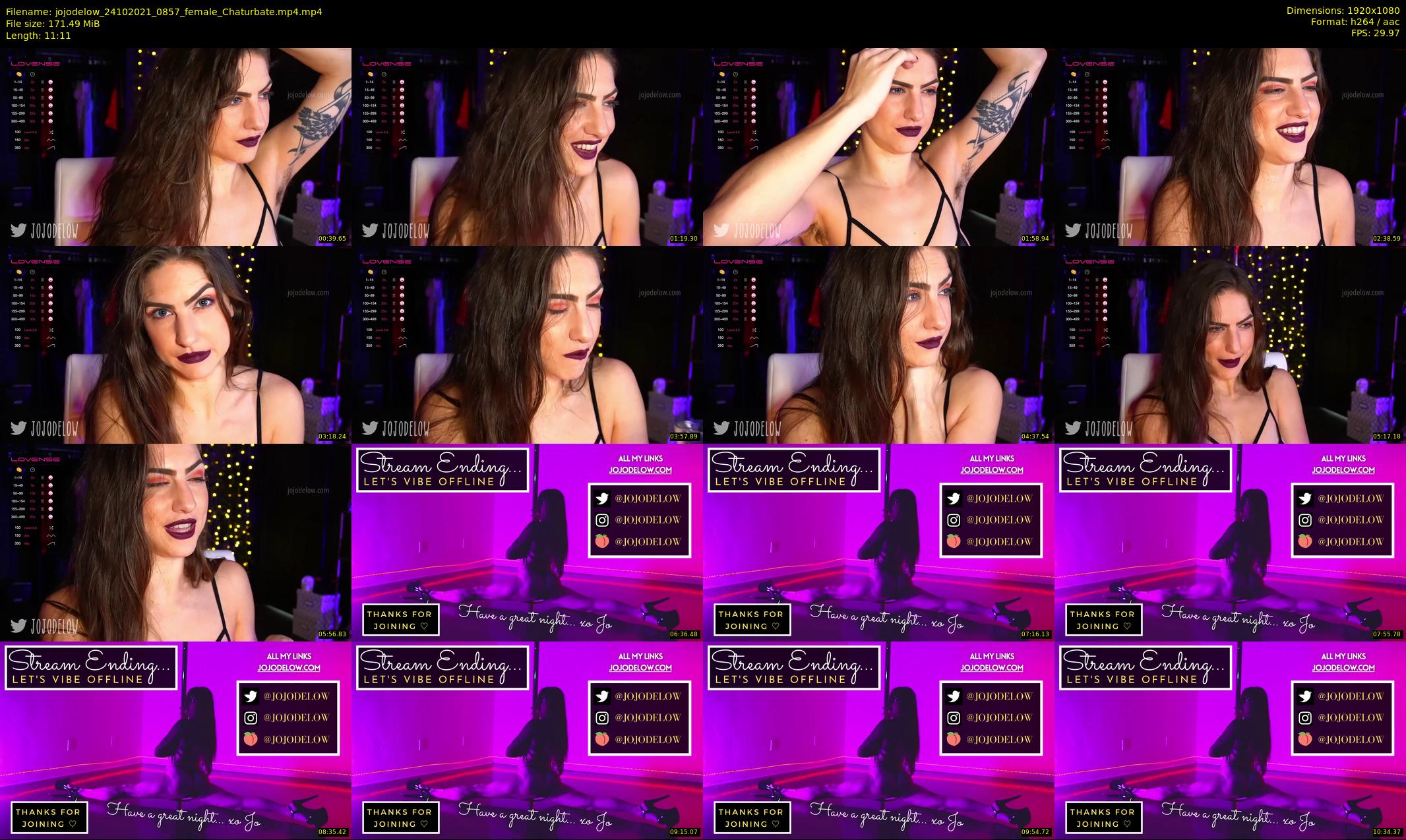 jojodelow — 12 minute Chaturbate female cam show recording, 1080p, Oct 24, 2021