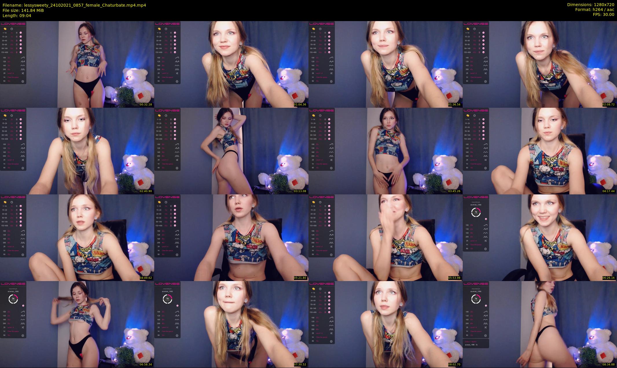 lessysweety — 10 minute Chaturbate female cam show recording, 720p, Oct 24, 2021