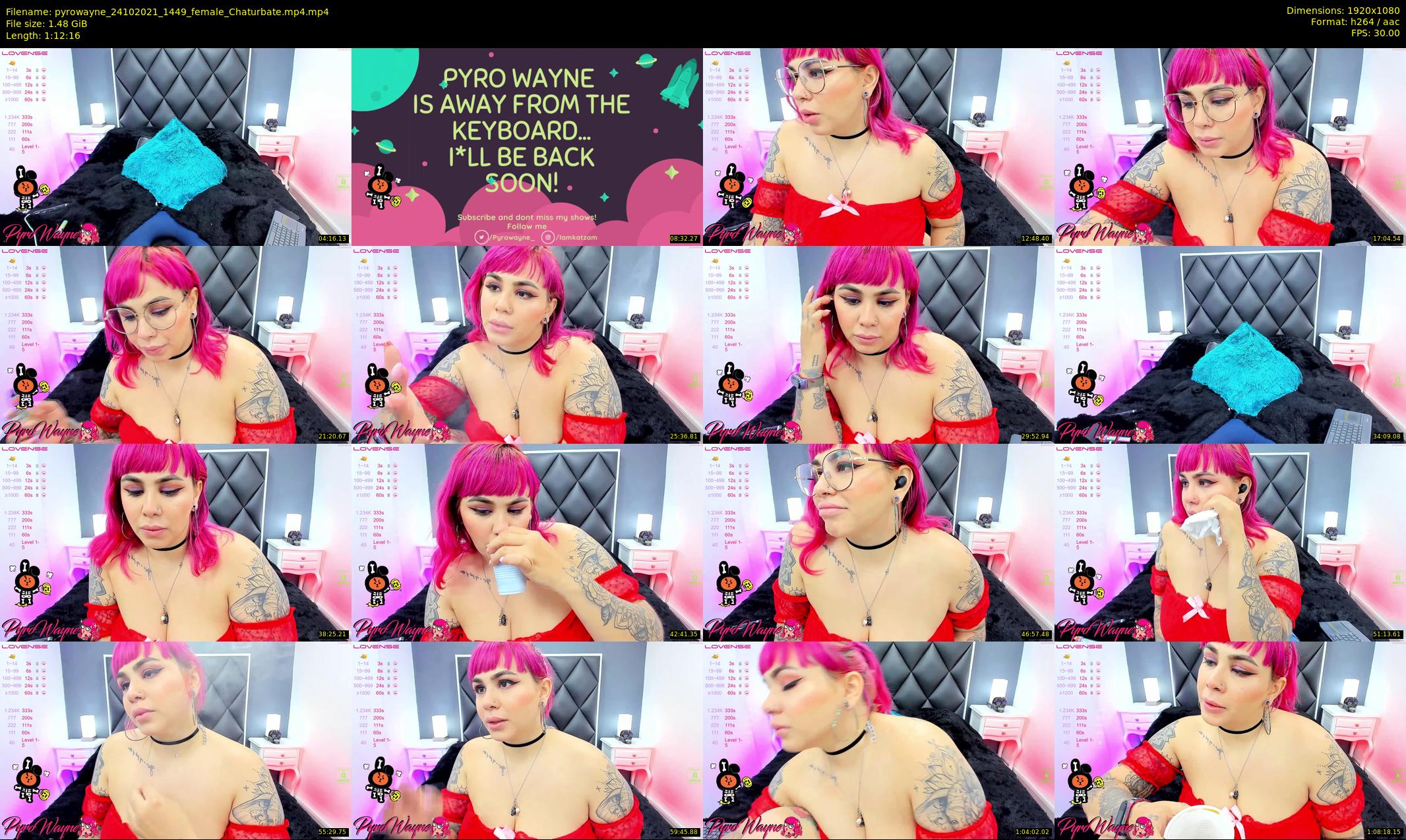 pyrowayne — 73 minute Chaturbate female cam show recording, 1080p, Oct 24, 2021
