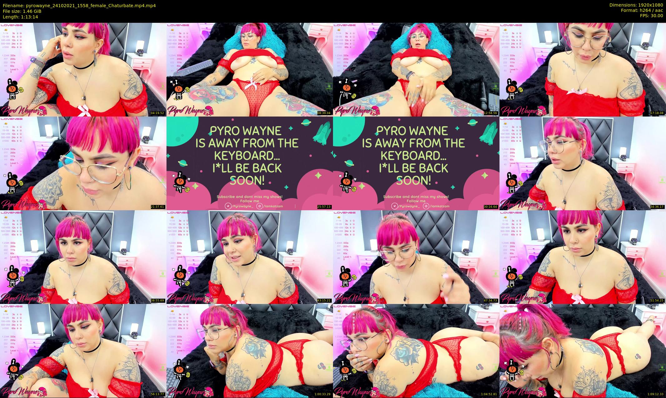 pyrowayne — 74 minute Chaturbate female cam show recording, 1080p, Oct 24, 2021