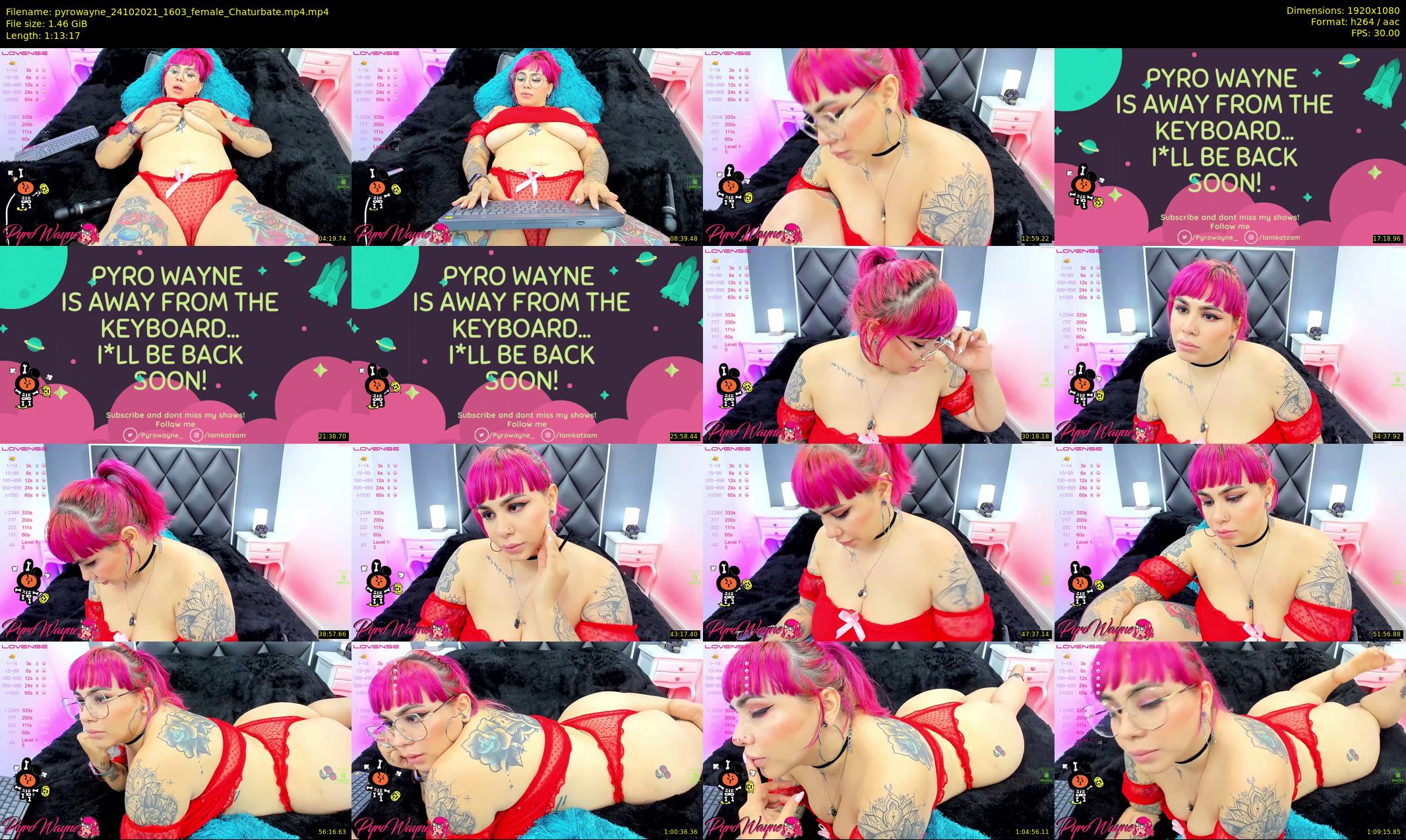 pyrowayne — 74 minute Chaturbate female cam show recording, 1080p, Oct 24, 2021