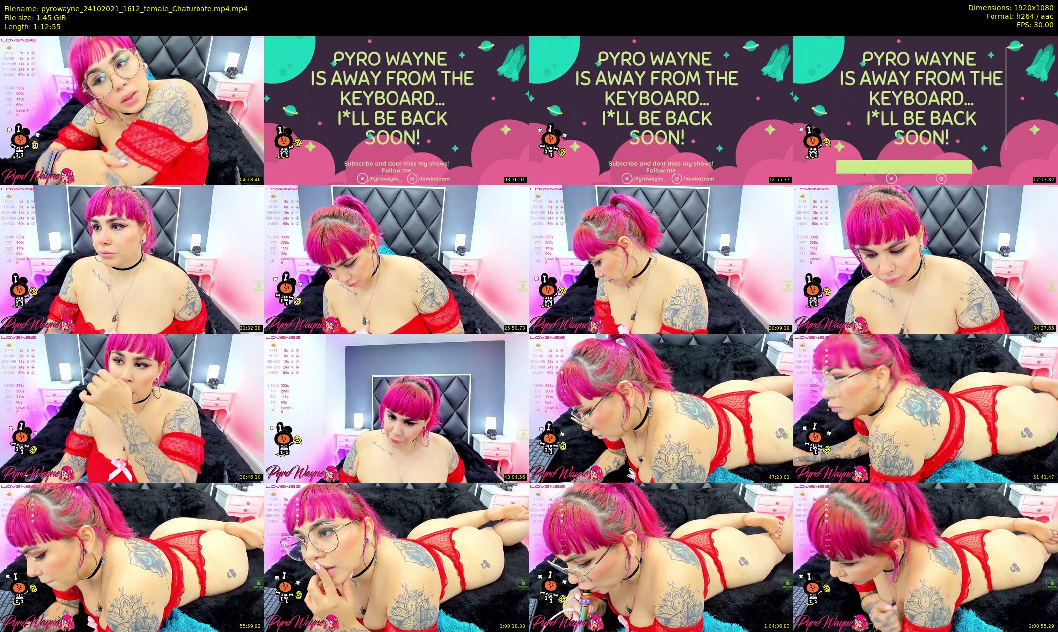 pyrowayne — 73 minute Chaturbate female cam show recording, 1080p, Oct 24, 2021