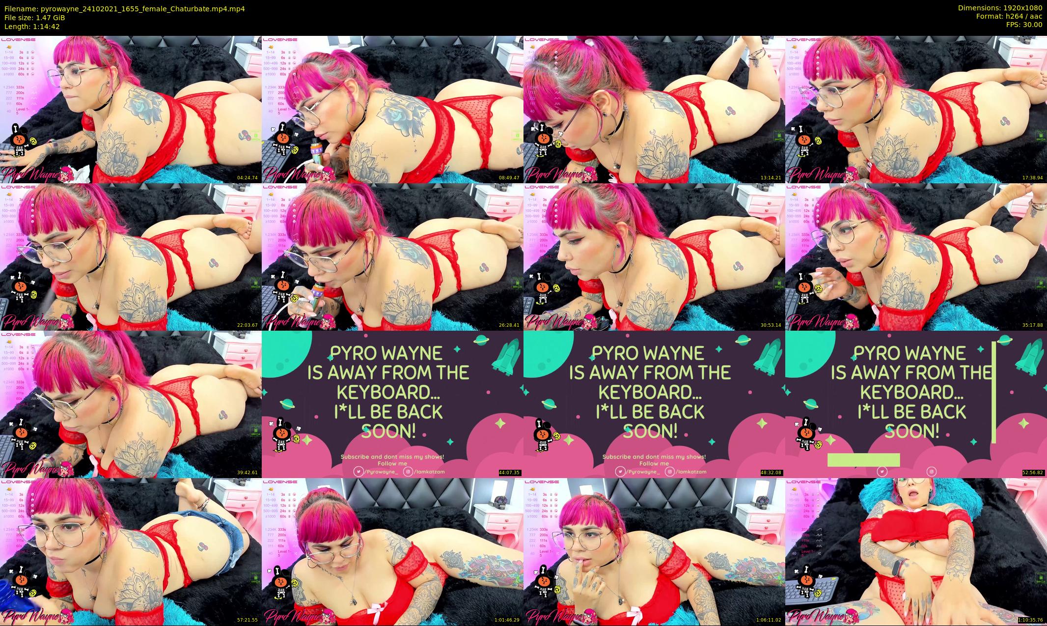 pyrowayne — 75 minute Chaturbate female cam show recording, 1080p, Oct 24, 2021
