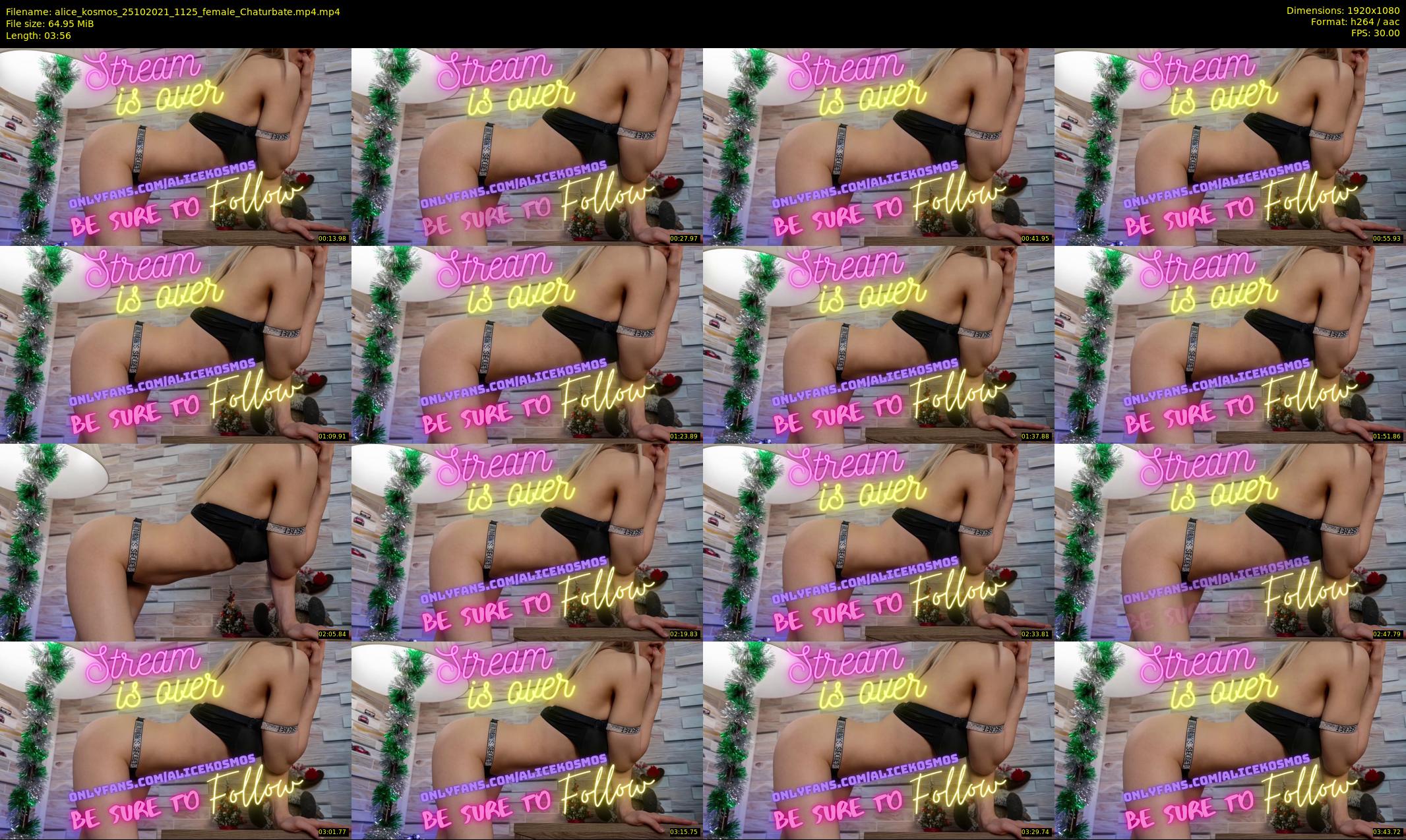 alice_kosmos — 4 minute Chaturbate female cam show recording, 1080p, Oct 25, 2021