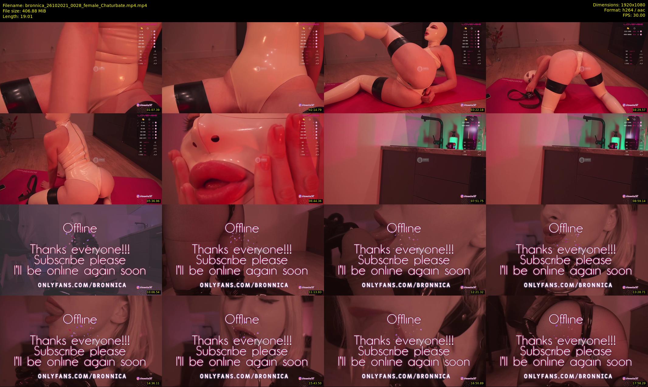 bronnica — 20 minute Chaturbate female cam show recording, 1080p, Oct 26, 2021