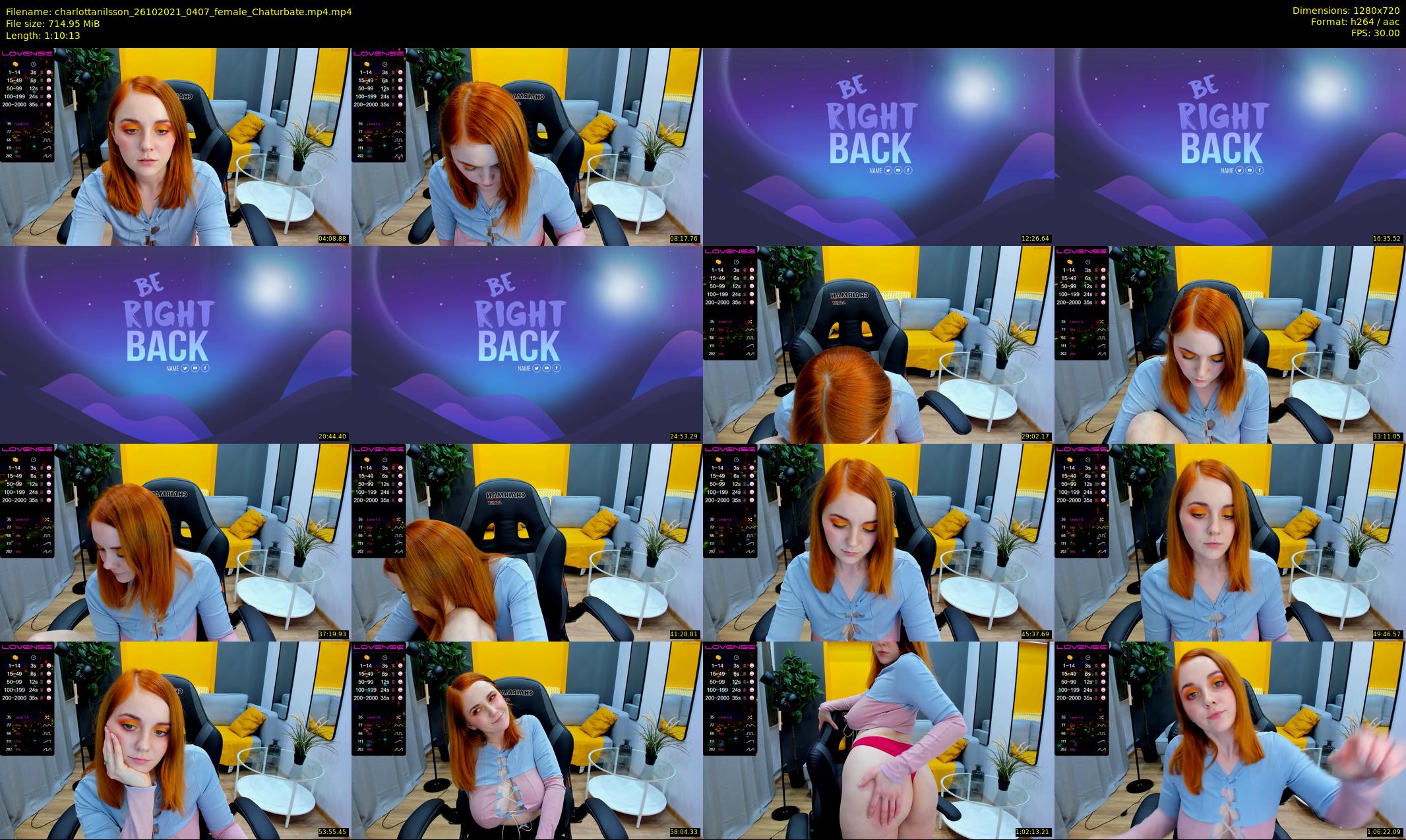 charlottanilsson — 71 minute Chaturbate female cam show recording, 720p, Oct 26, 2021