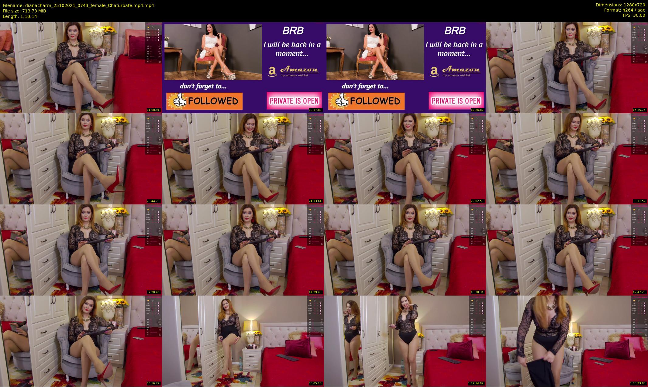 dianacharm — 71 minute Chaturbate female cam show recording, 720p, Oct 25, 2021